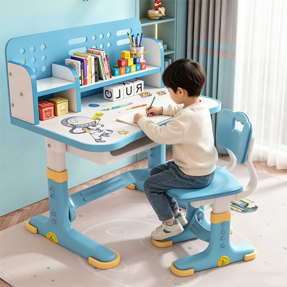 TUWENA Kinderschreibtisch Kinderschreibtischstuhl-Set,Höheverstellbar Studiertisch Ergonomischer