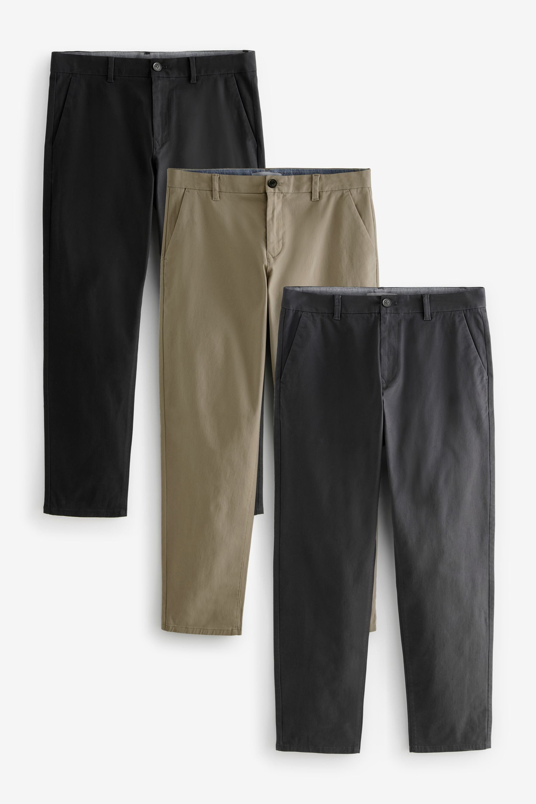 Chinohose Straight Fit Chinohose mit Stretch im 3er-Pack
