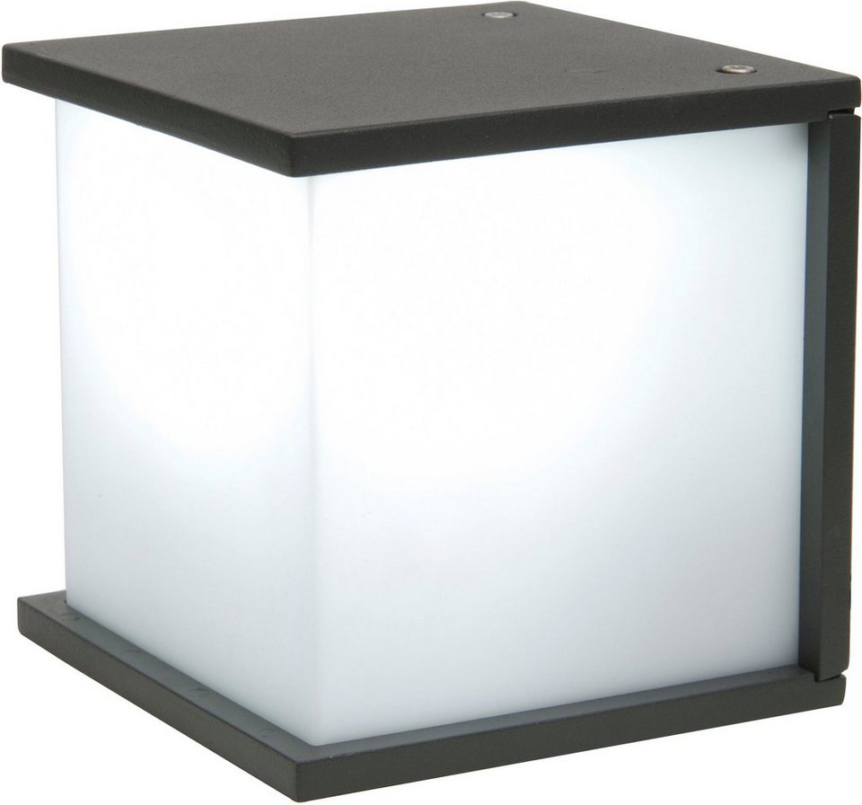 LUTEC Außen-Wandleuchte BOX CUBE, Leuchtmittel wechselbar, die prägnante  Konstruktion kommt komplett ohne Schrauben auf der Oberfläche