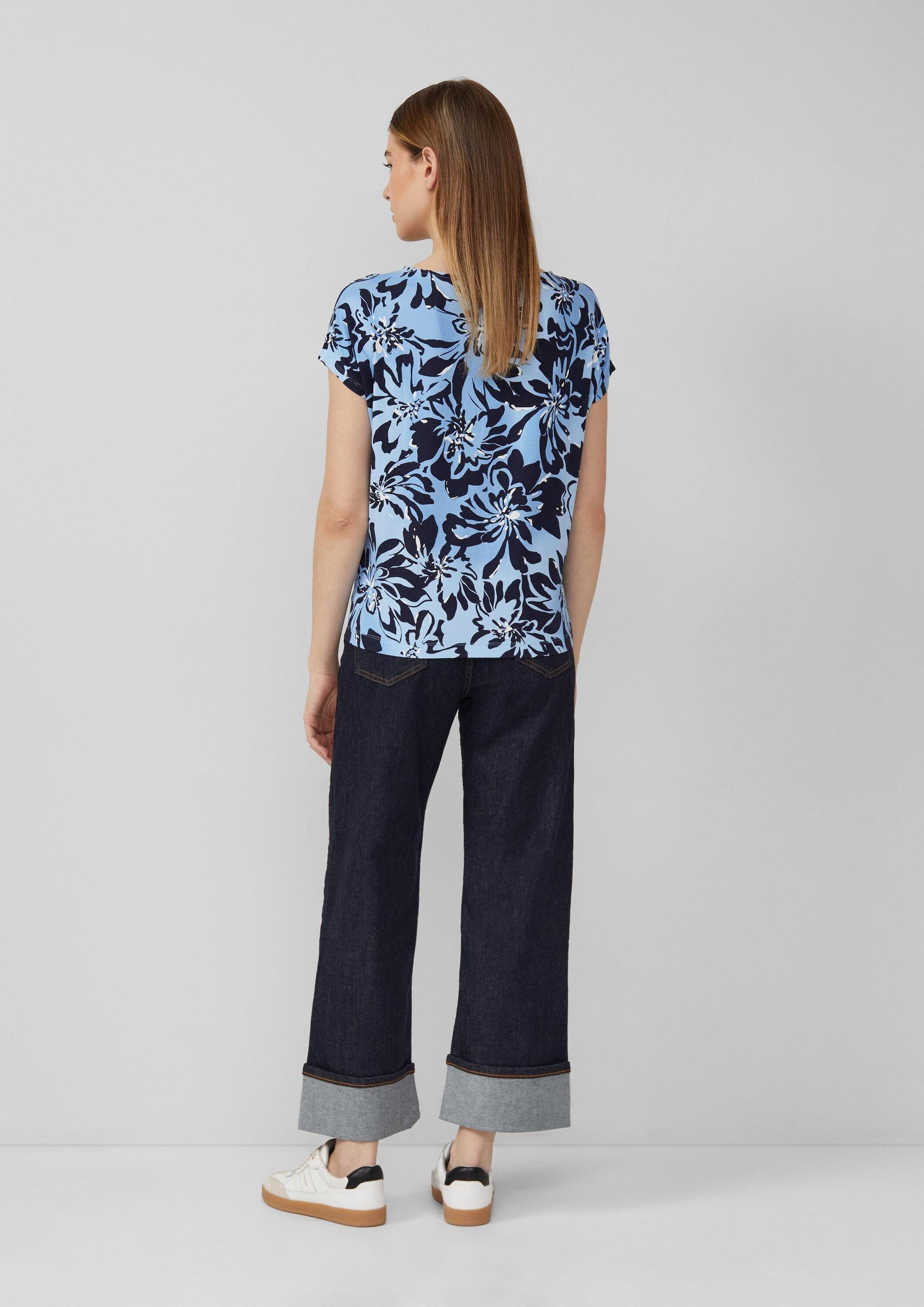 s.Oliver Muscleshirt T-Shirt Fließendes Jersey-Shirt mit überschnittenen Schultern