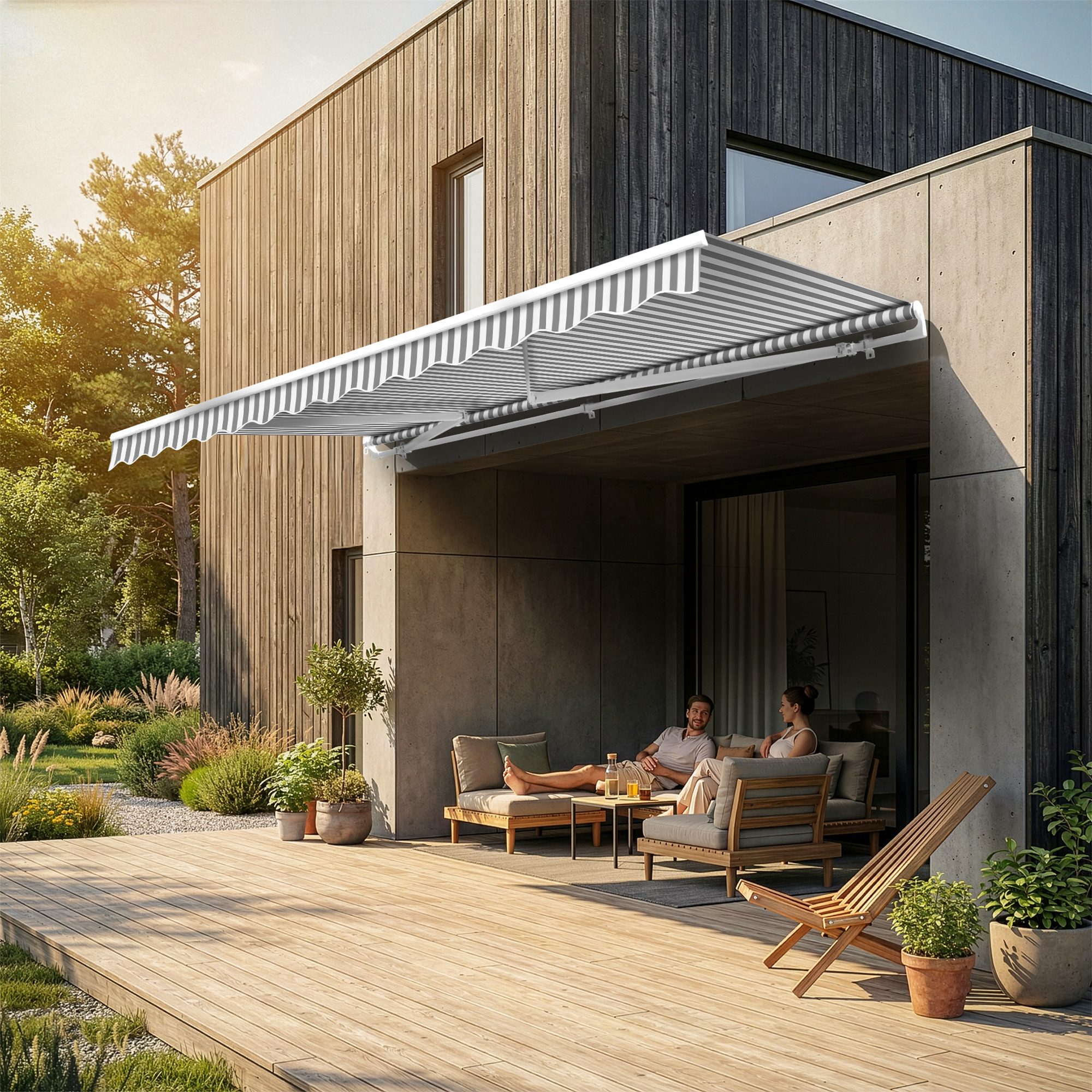 Eclipse Kassettenmarkise Größe: 3,00 x 2,50 Meter Gelenkarmmarkise Eclipse Economy 3x2,5m