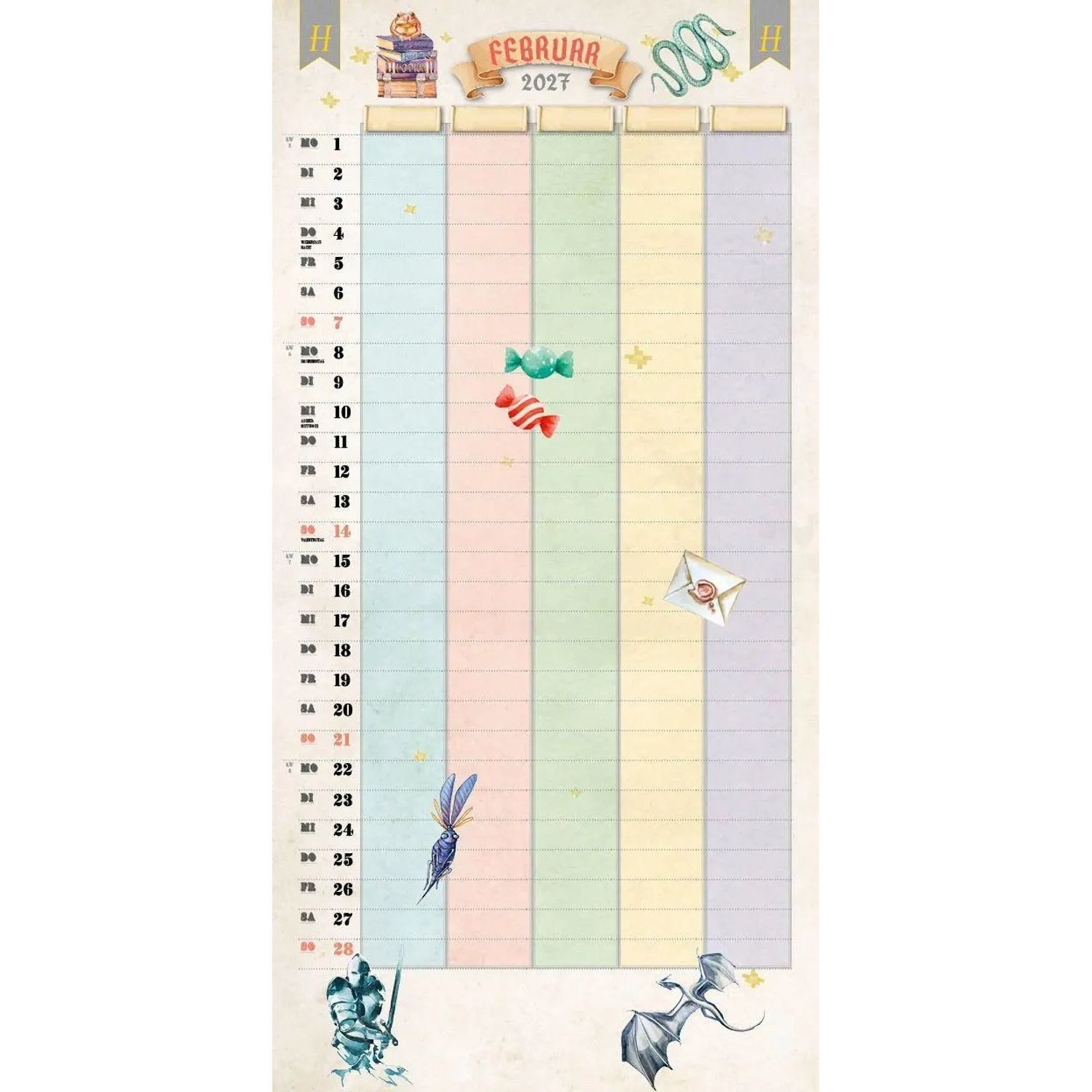 Edition Lempertz Wandkalender Der große inoffizielle Familienplaner für Potterheads Kalender 2027 – Bild 4 von 5