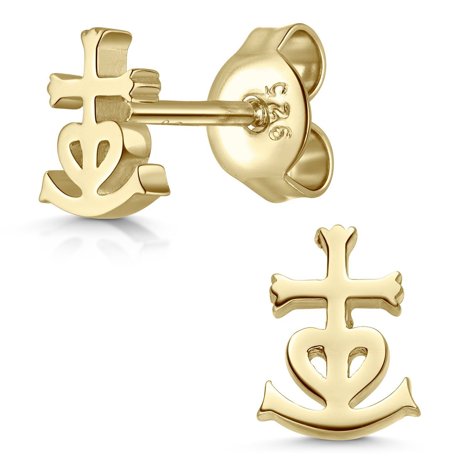 Materia Paar Ohrstecker Gelbgold Glaube Liebe Hoffnung klein 7mm SO-38, Ste günstig online kaufen