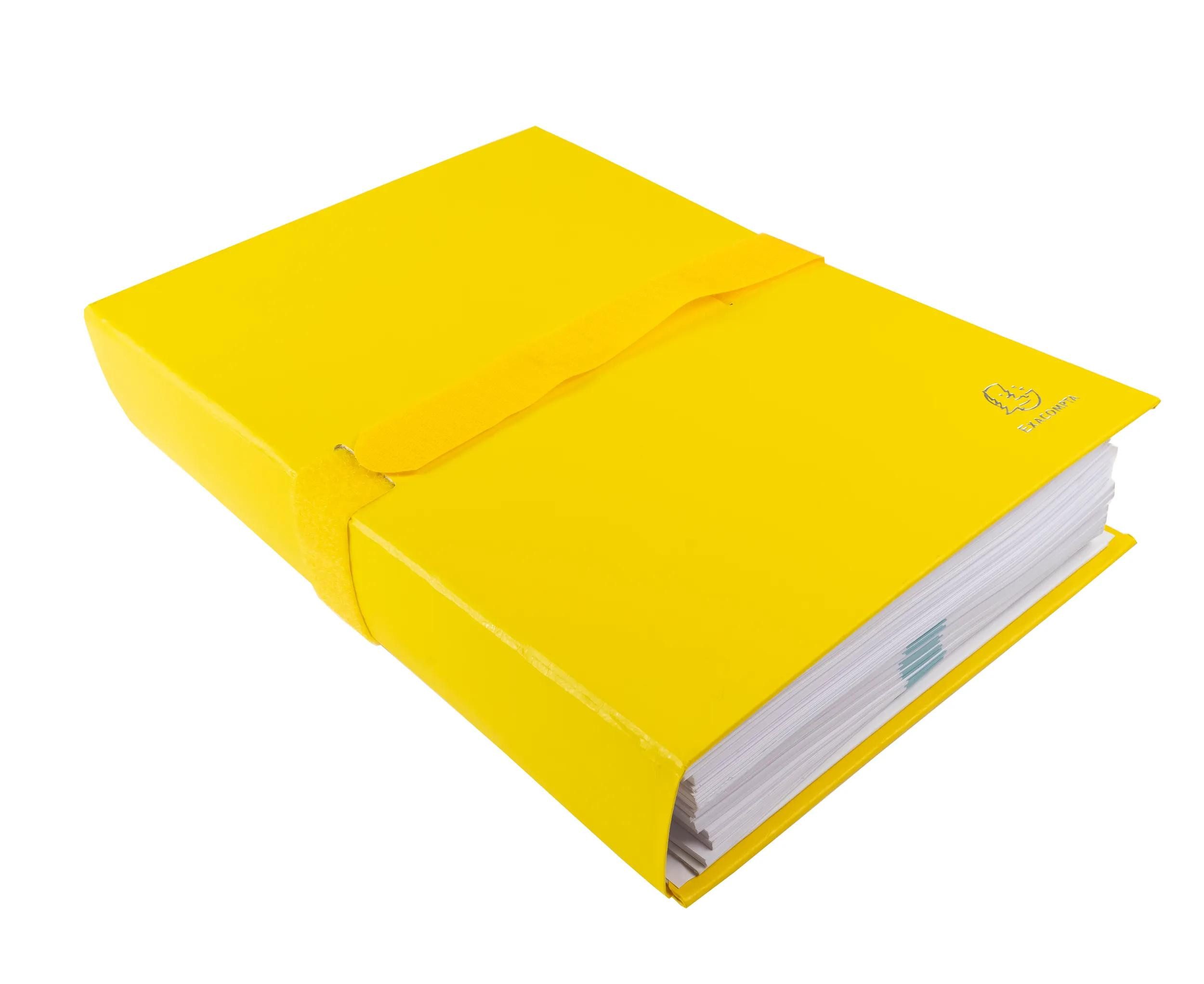 EXACOMPTA Organisationsmappe 10x Mappe mit Gürtel mit Klettverschluss - 24x32cm - Gelb - 2649E, Mappen mit dehnbaren Rücken Ohne Klappen