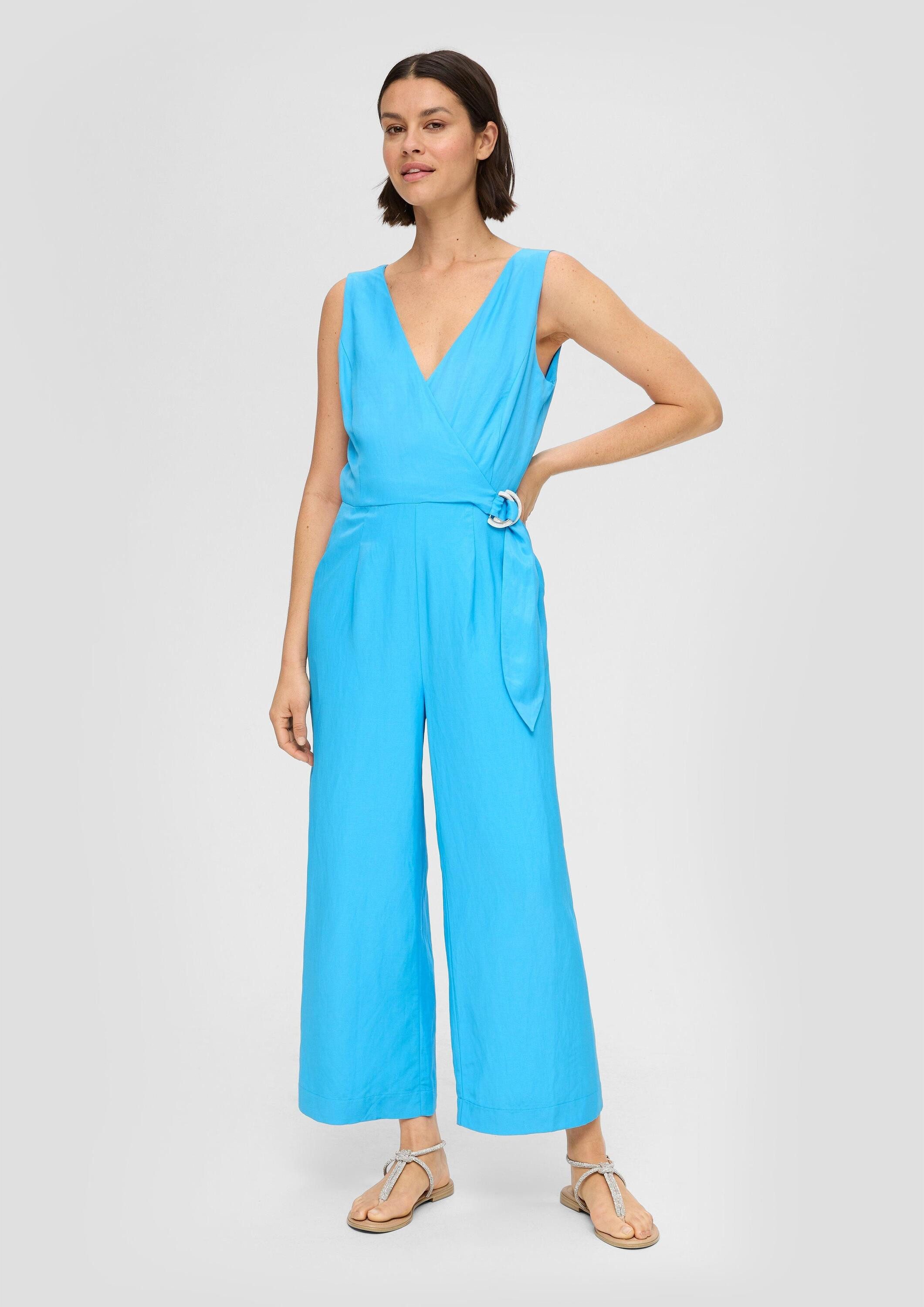 s.Oliver Jumpsuit Overall Overall aus Viskosemix in Wickel-Optik (1-tlg)
