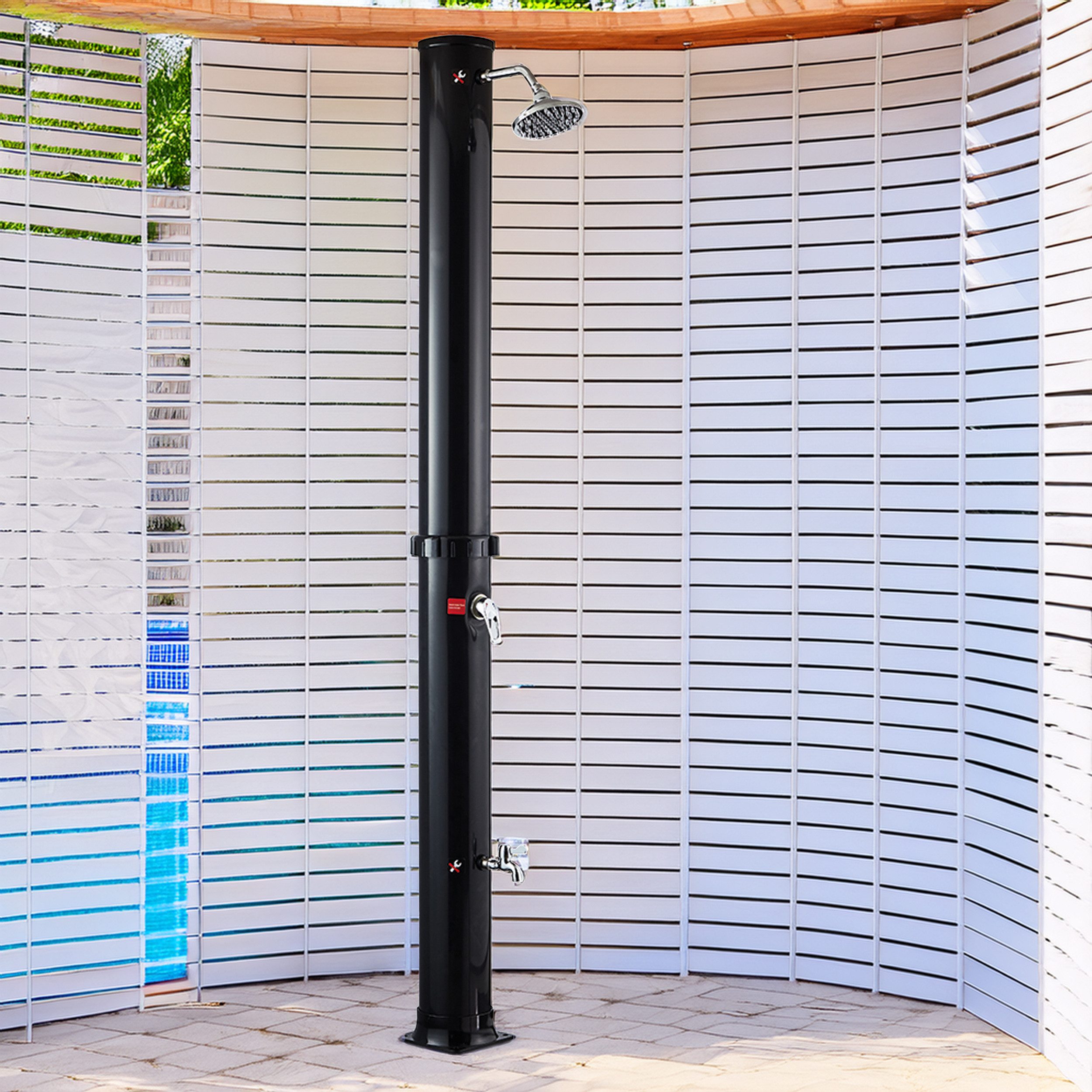 TOPCENT Solardusche Solardusche, Gartendusche, 38 l Fassungsvermögen, 217 x Ø 16 cm
