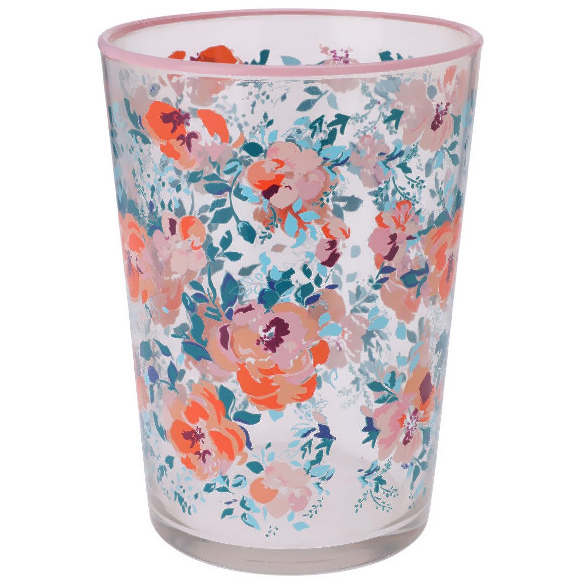 Excellent Houseware Glas Großes Glas mit Blumenmuster, 510 ml, Glas