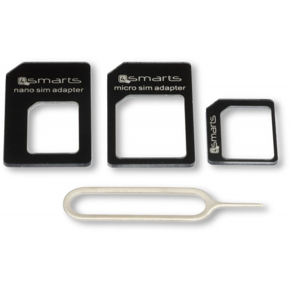4smarts SIM-Adapter Set schwarz für SIM-Karten. Elektro-Adapter