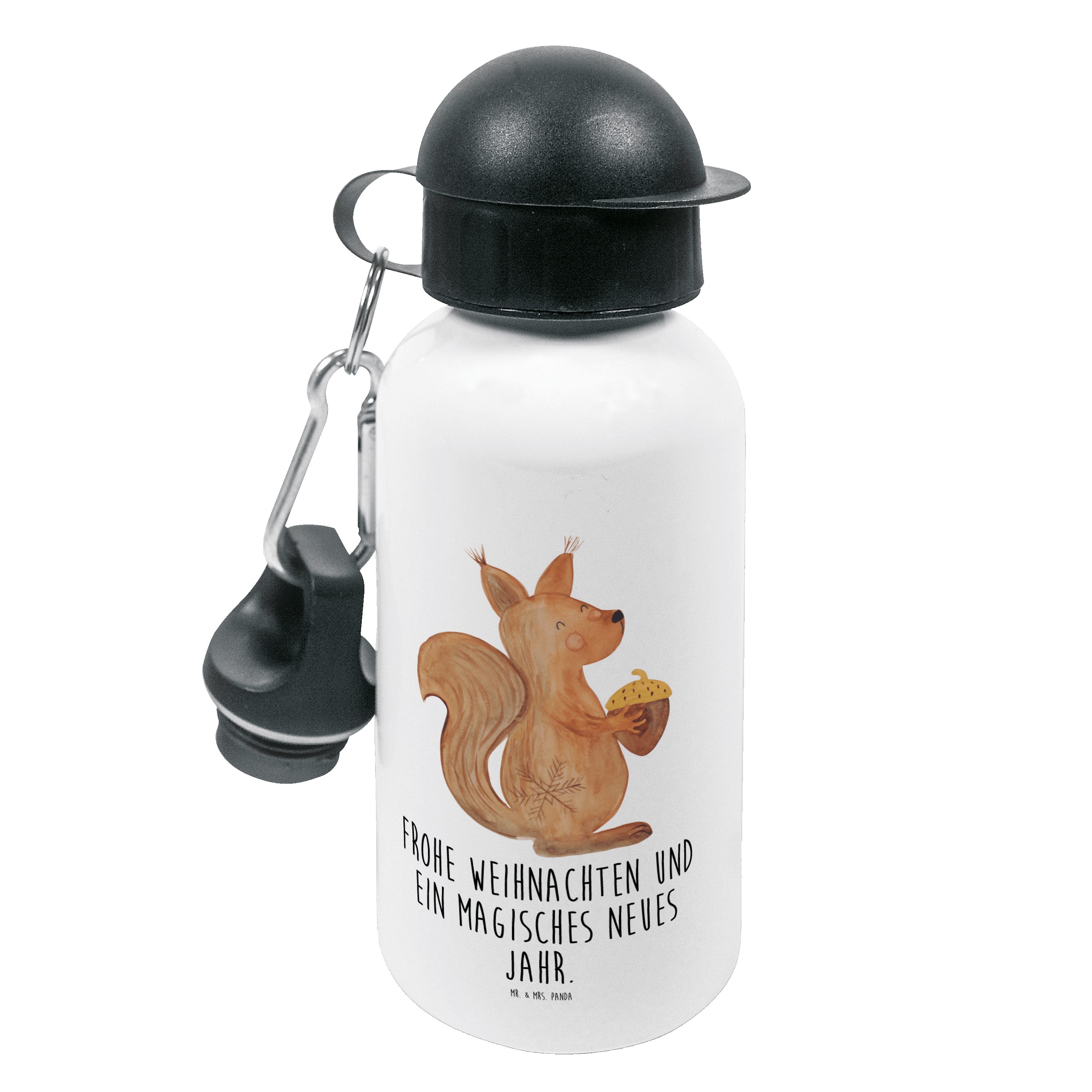 Mr. & Mrs. Panda Trinkflasche Eichhörnchen Weihnachtszeit - Weiß - Geschenk, Weihnachtsdeko, Kinder