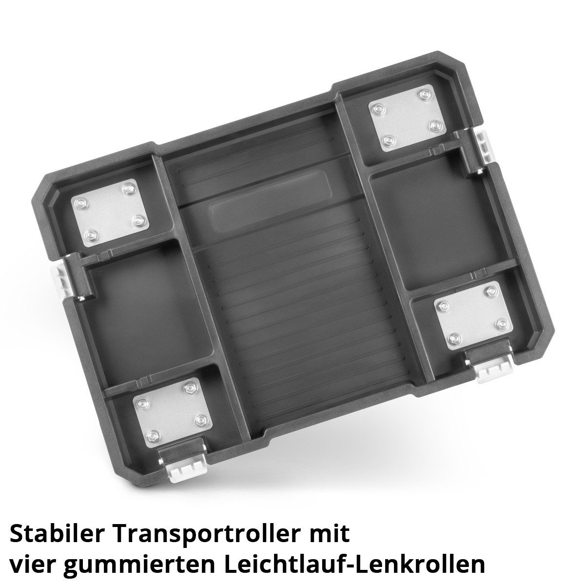 STAHLWERK Werkzeugkoffer Mobiles Toolbox Set mit 3 Werkzeugkoffern Rollbrett und Lenkrollen (Set, 3 Boxen) – Bild 5 von 5
