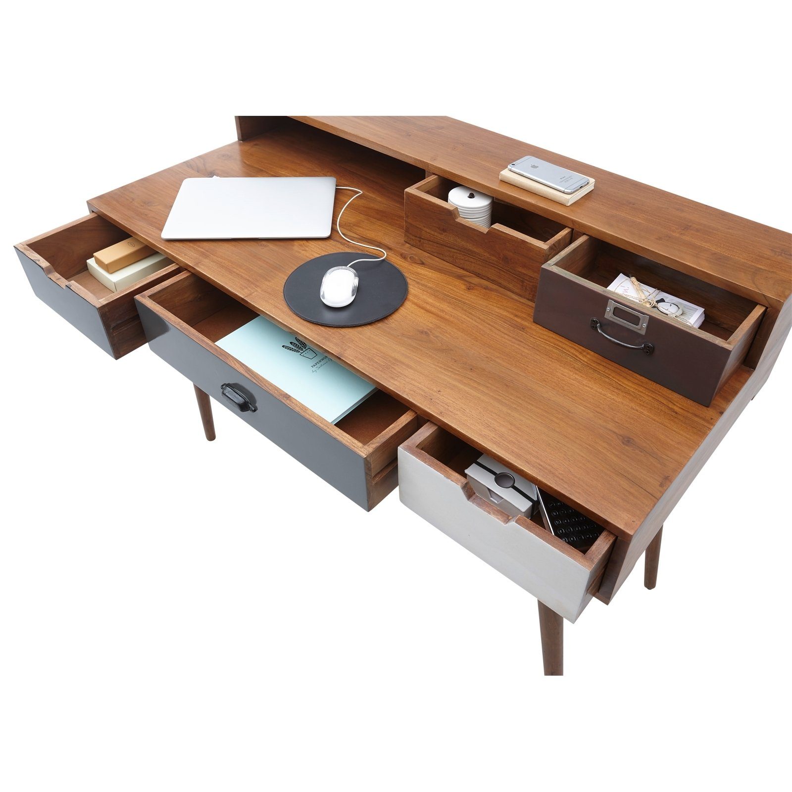 Schreibtisch Antik Schreibtisch (1-St), HTI-Living Massivholz Schreibtisch