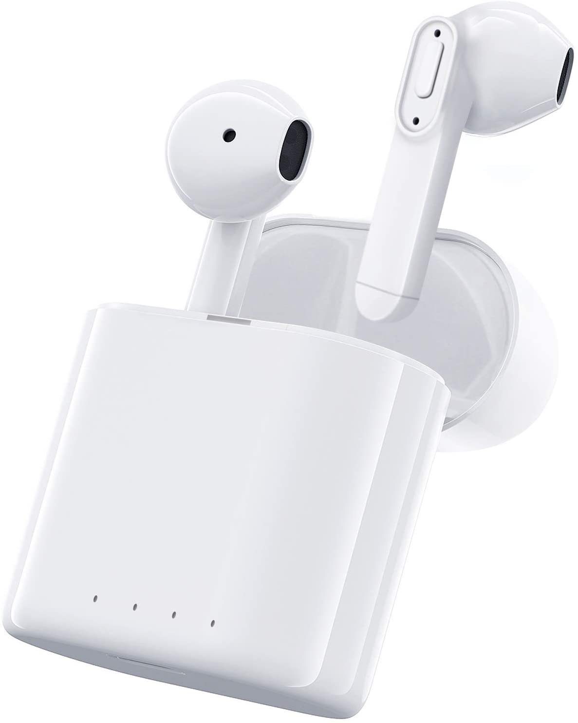 drahtlose HiFi-Stereo-Touch-Kopfhörer tragbare drahtlose Ladebox Sportkopfhörer USB-C-Schnellladung Drahtlose In-Ear-Kopfhörer Bluetooth 5.0 Weiß 