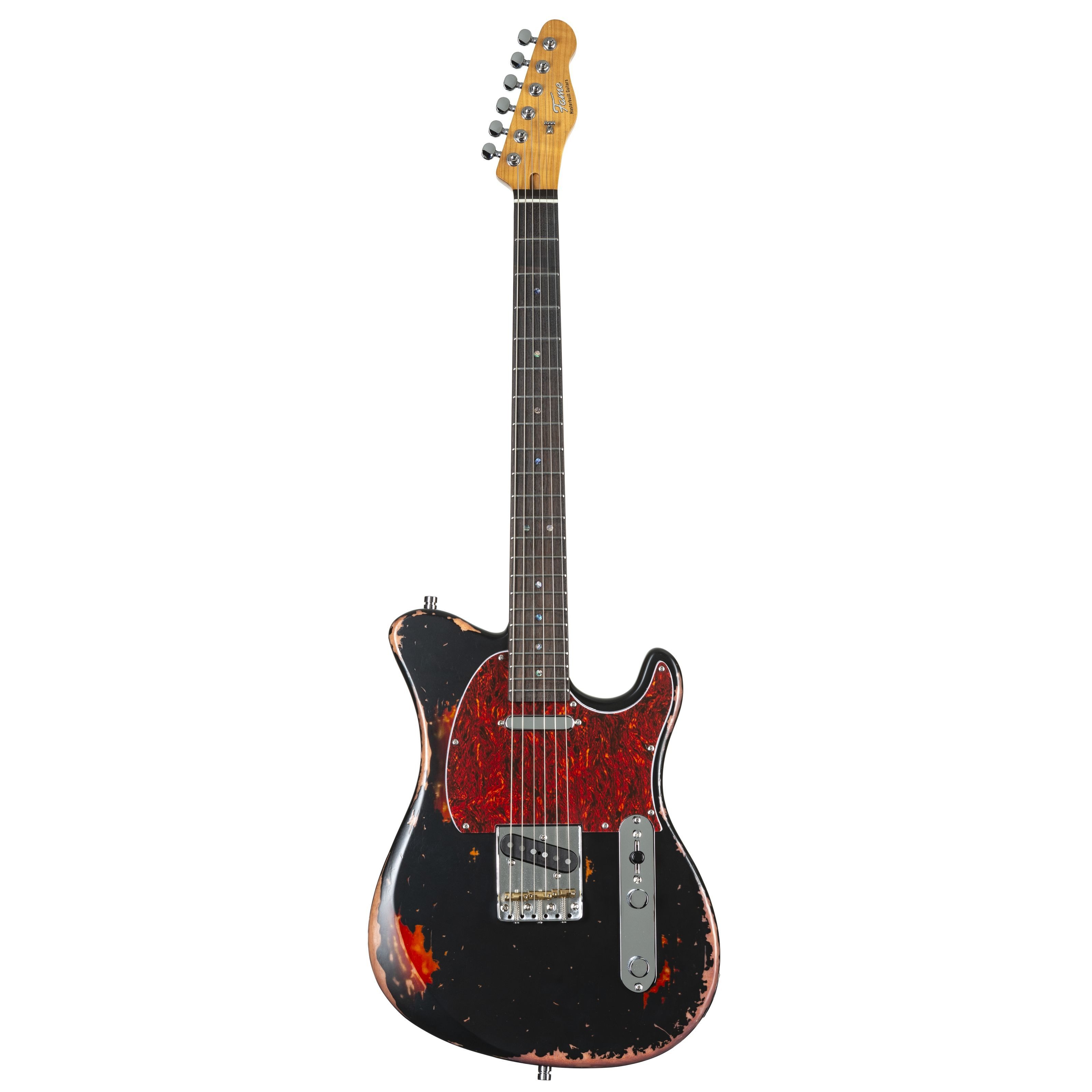 FAME E-Gitarre, E-Gitarren, T-Modelle, Custom TL RW Worn Licorice over Sunburst - E-Gitarre