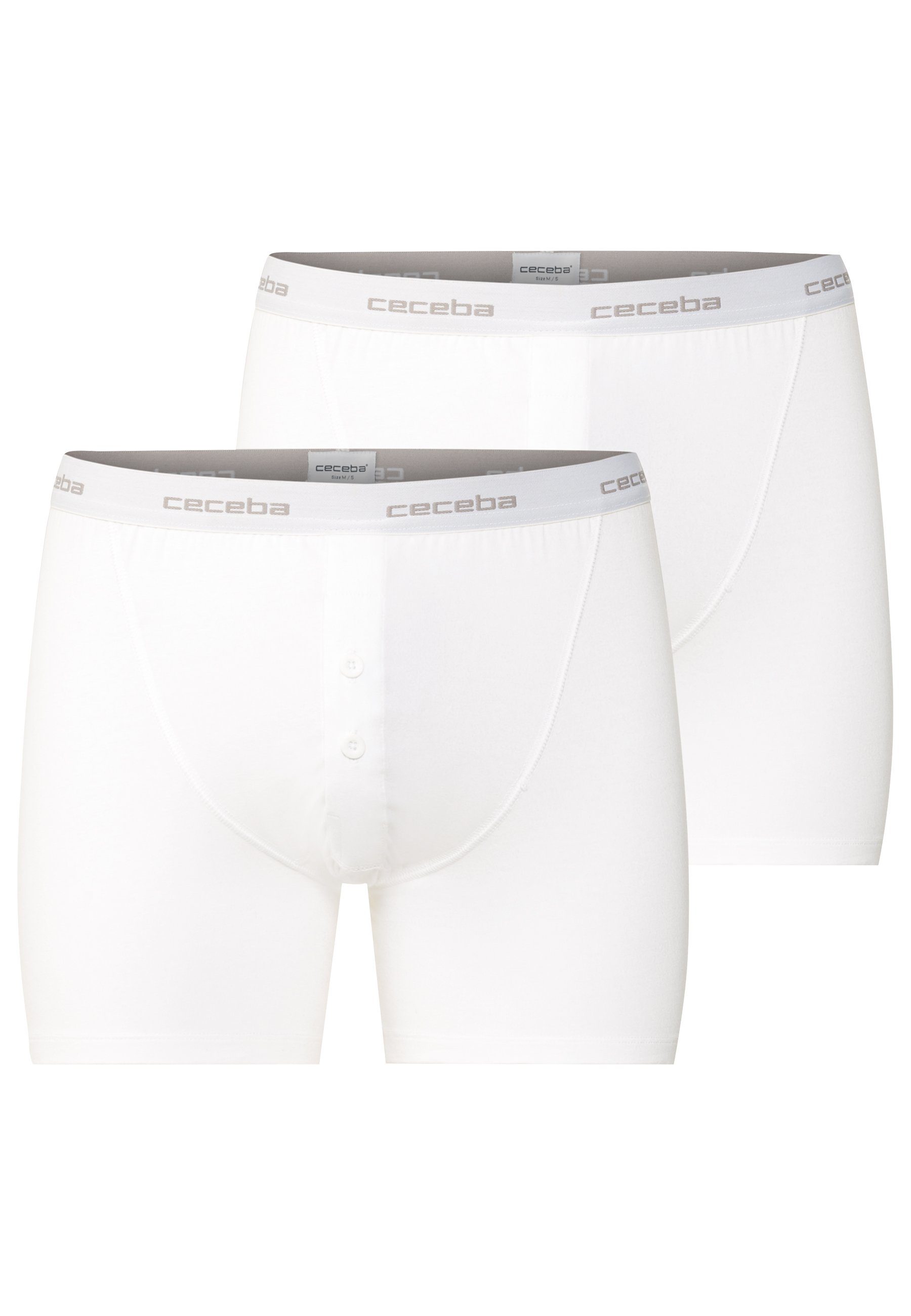 Langer Boxer CECEBA Herren Long-Pants weiß uni 2er Pack