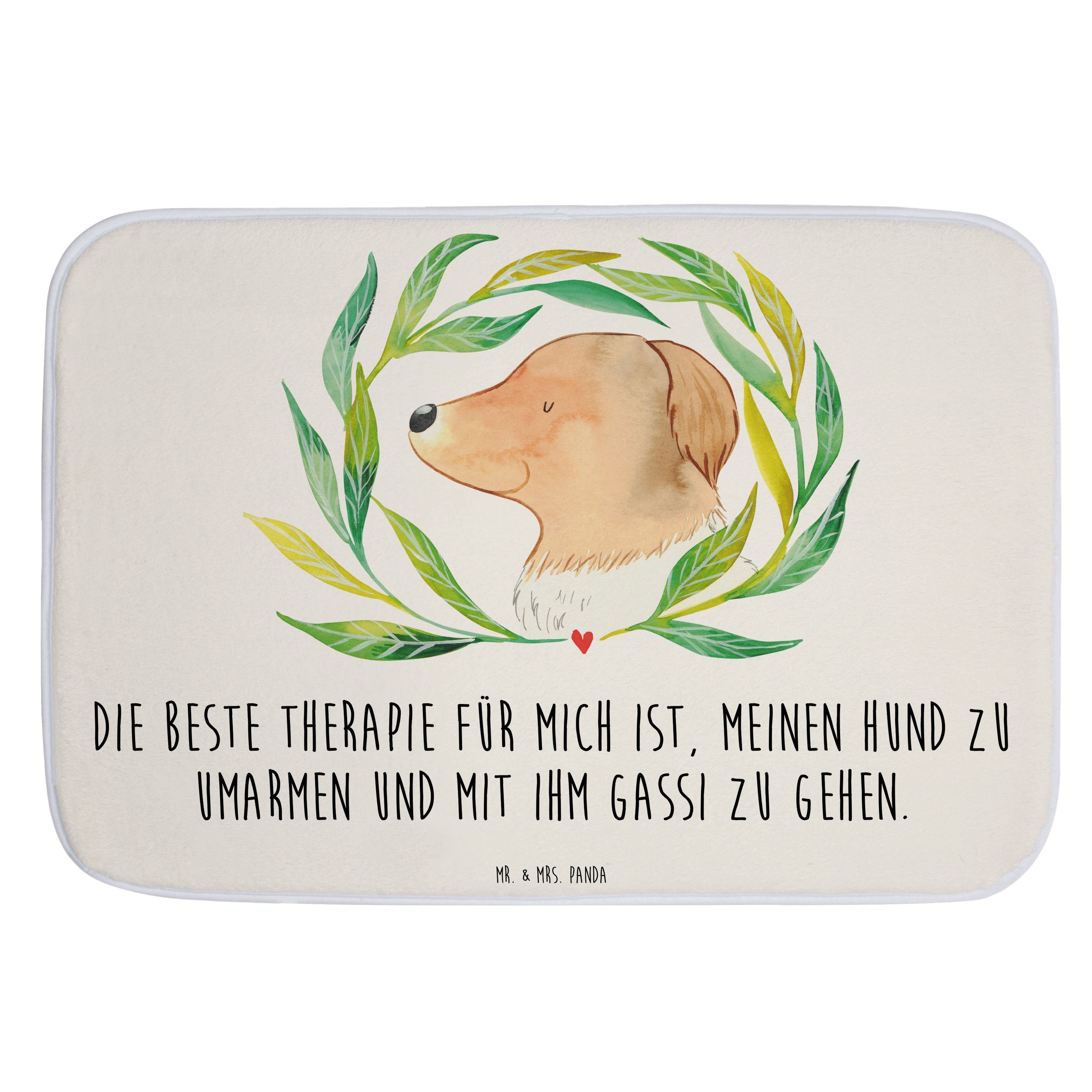 Mr. & Mrs. Panda Badematte Hund Blumen Weiß Geschenk, Sprüche