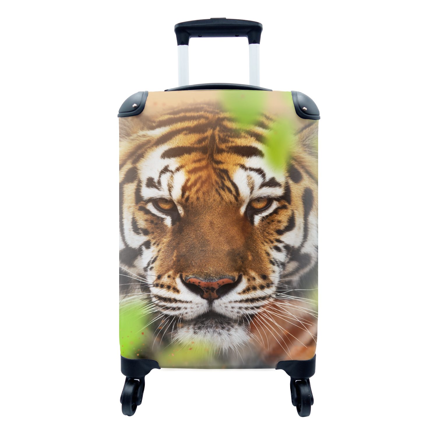 MuchoWow Handgepäckkoffer Tiere - Tiger - Raubtiere, 4 Rollen, Reisetasche mit rollen, Handgepäck für Ferien, Trolley, Reisekoffer