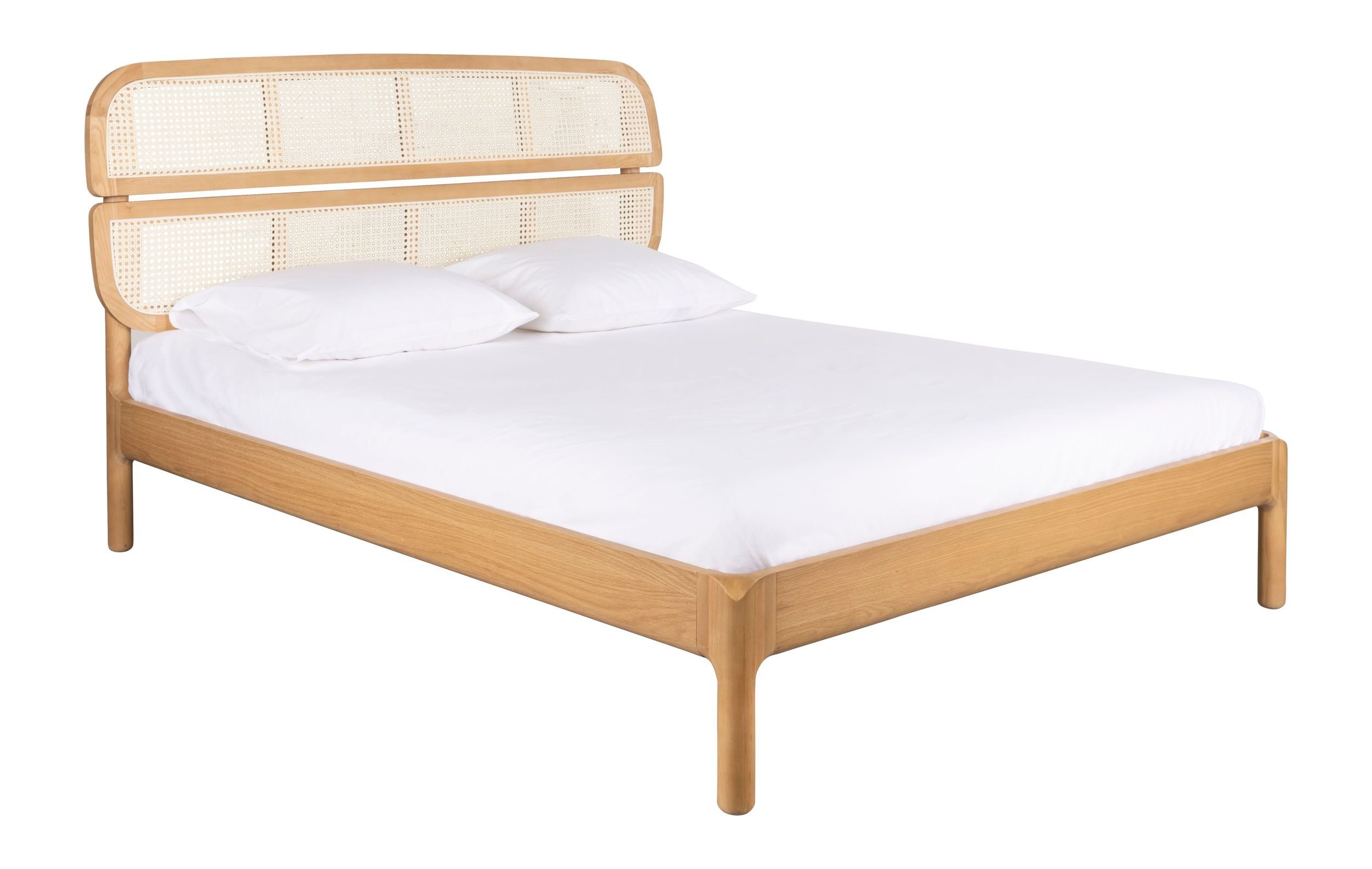 Zuiver Bettgestell Bett Storm 180x200 aus Eschenholz mit Gurtband, Natur von Zuiver