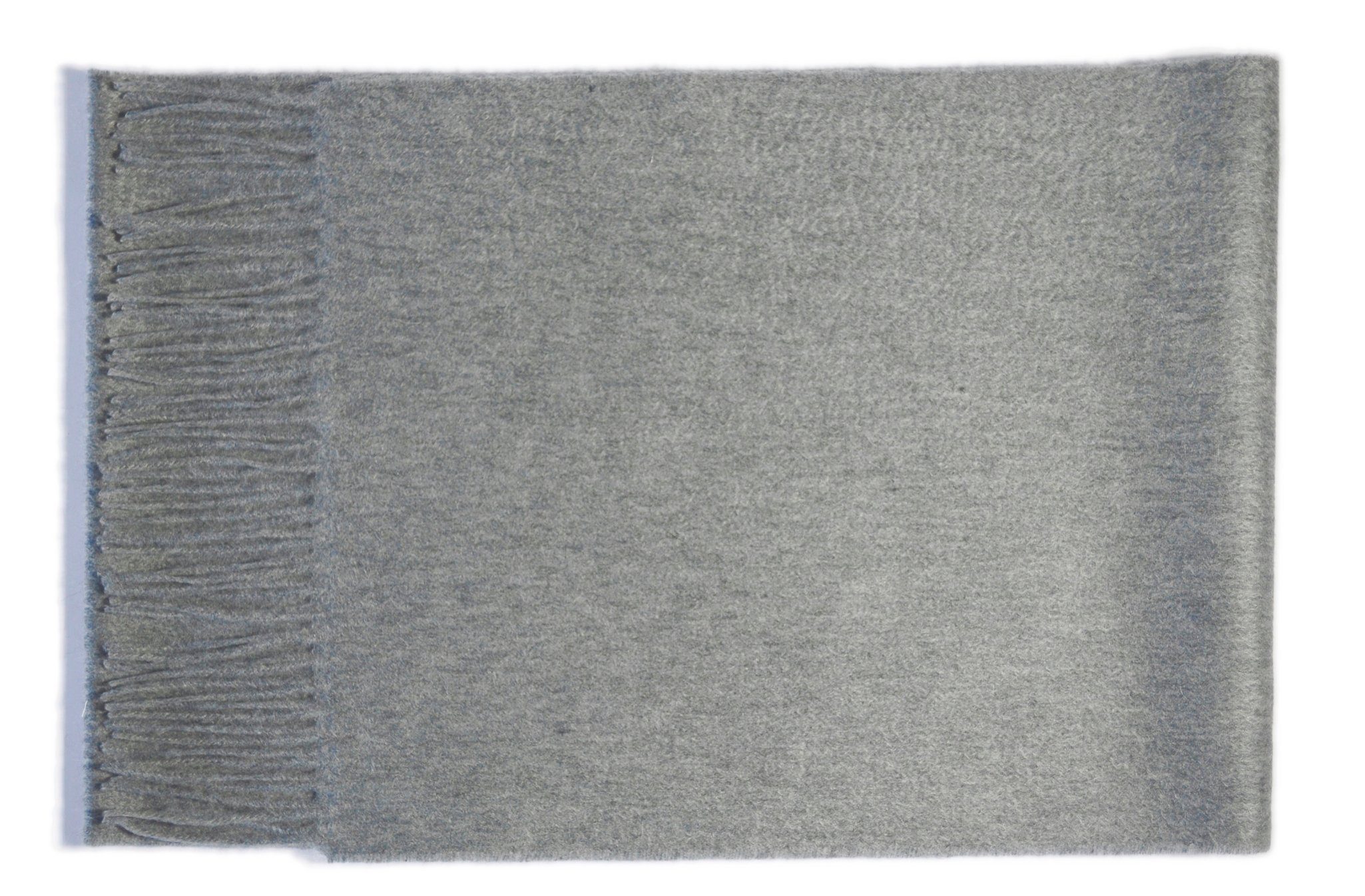 MayTree Kaschmirschal Unisex, 180 1-St), 100% x einfarbig mit 30cm, Kaschmir (Stück, Hellgrau, Fransen
