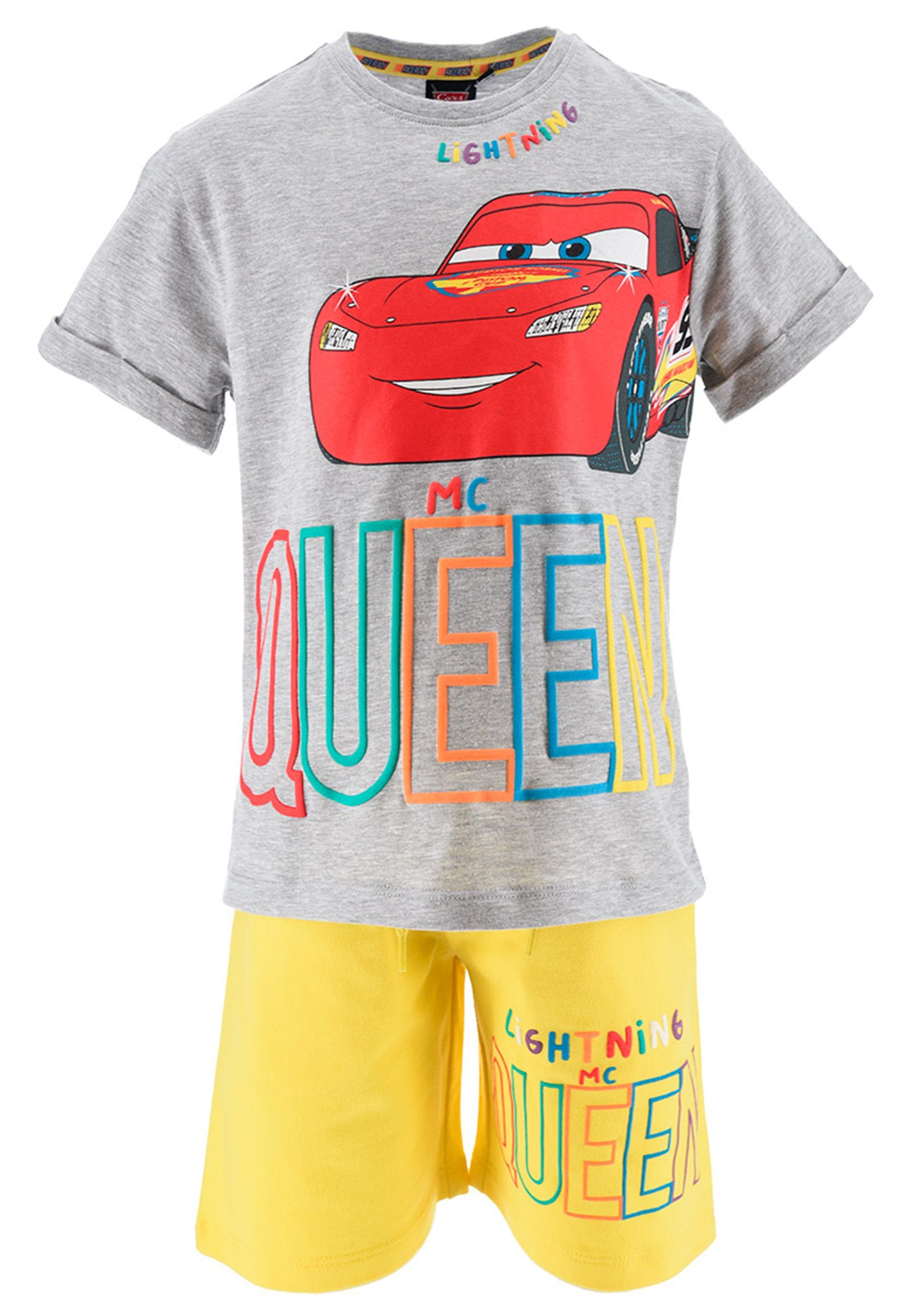 McQueen Shorts Shorty Cars Disney T-Shirt Lightning Bekleidungs-Set (2-tlg) &