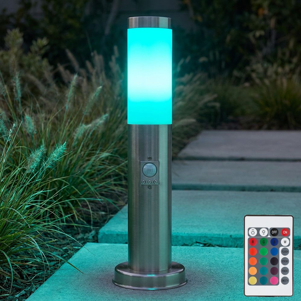 GLOBO LIGHTING LED Außen-Stehlampe, Leuchtmittel inklusive, Warmweiß, Farbwechsel, Stehlampe dimmbar mit Fernbedienung Gartenleuchte LED