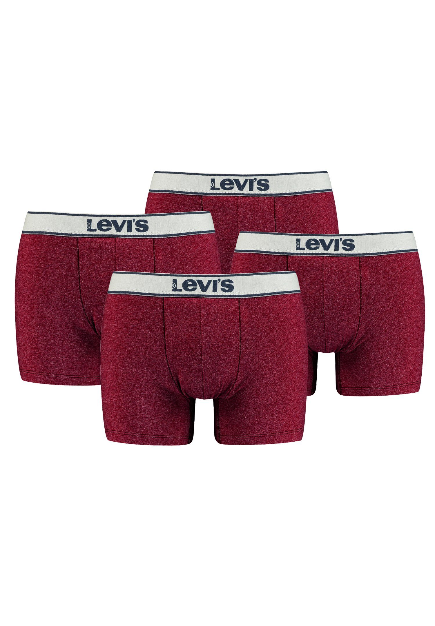 Levi's® Boxershorts LEVIS MEN VINTAGE HEATHER BOXER BRIEF 4er Pack (Set, 4-St., 4er-Pack) Red