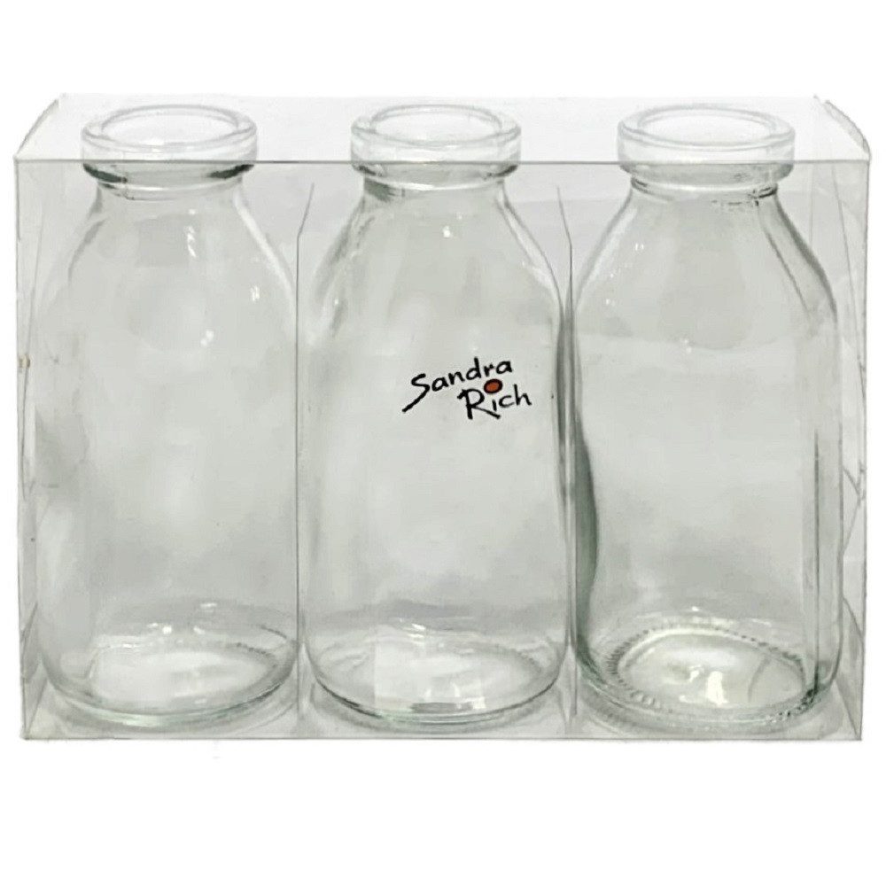 Sandra Rich Dekovase SANDRA RICH. GLAS VASE BOTTLE klein 3 Flaschen ca 10,5x5cm