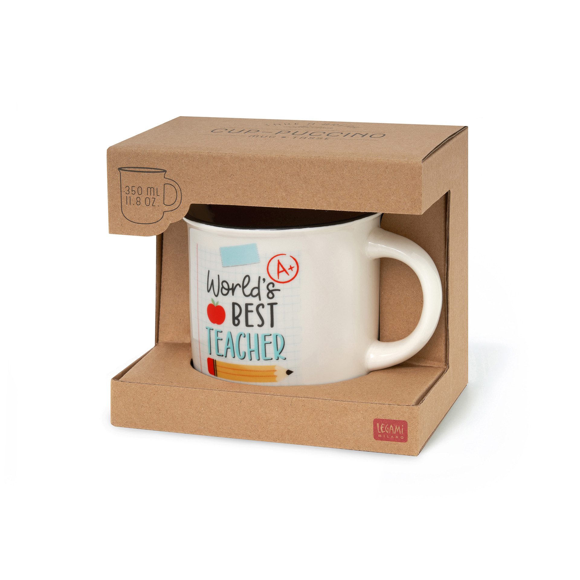 Legami Cappuccinotasse Legami Porzellantasse Trinkbecher Cu-Puccino Teacher Lehrer