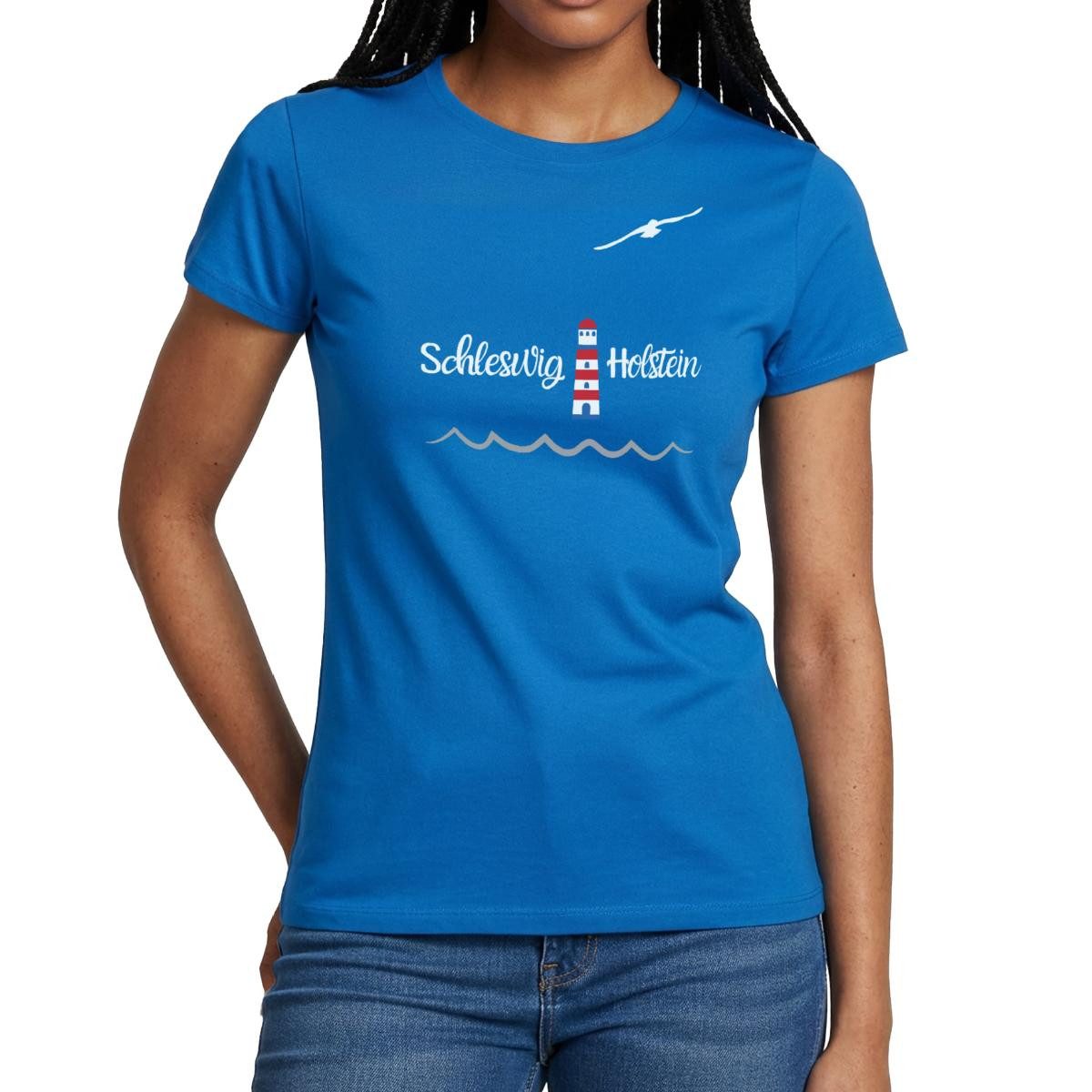 Spreadshirt T-Shirt Schleswig Holstein Leuchtturm Küste Nordsee Maritim Frauen T-Shirt (1-tlg)