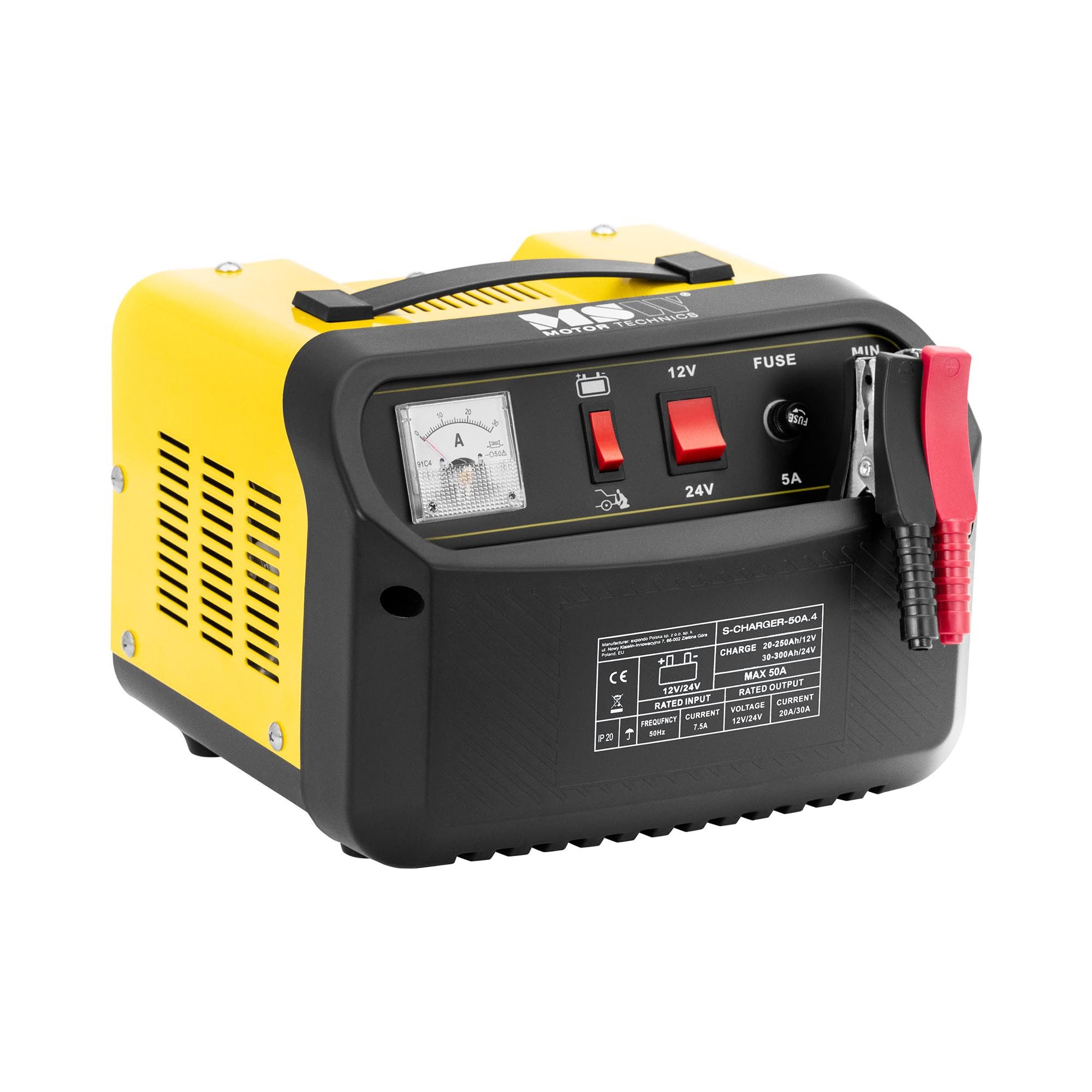 Kfz Pkw Ladegerät Kabelfach 20 - 300 Ah (12/24 V) 45 A Autobatterie-Ladegerät