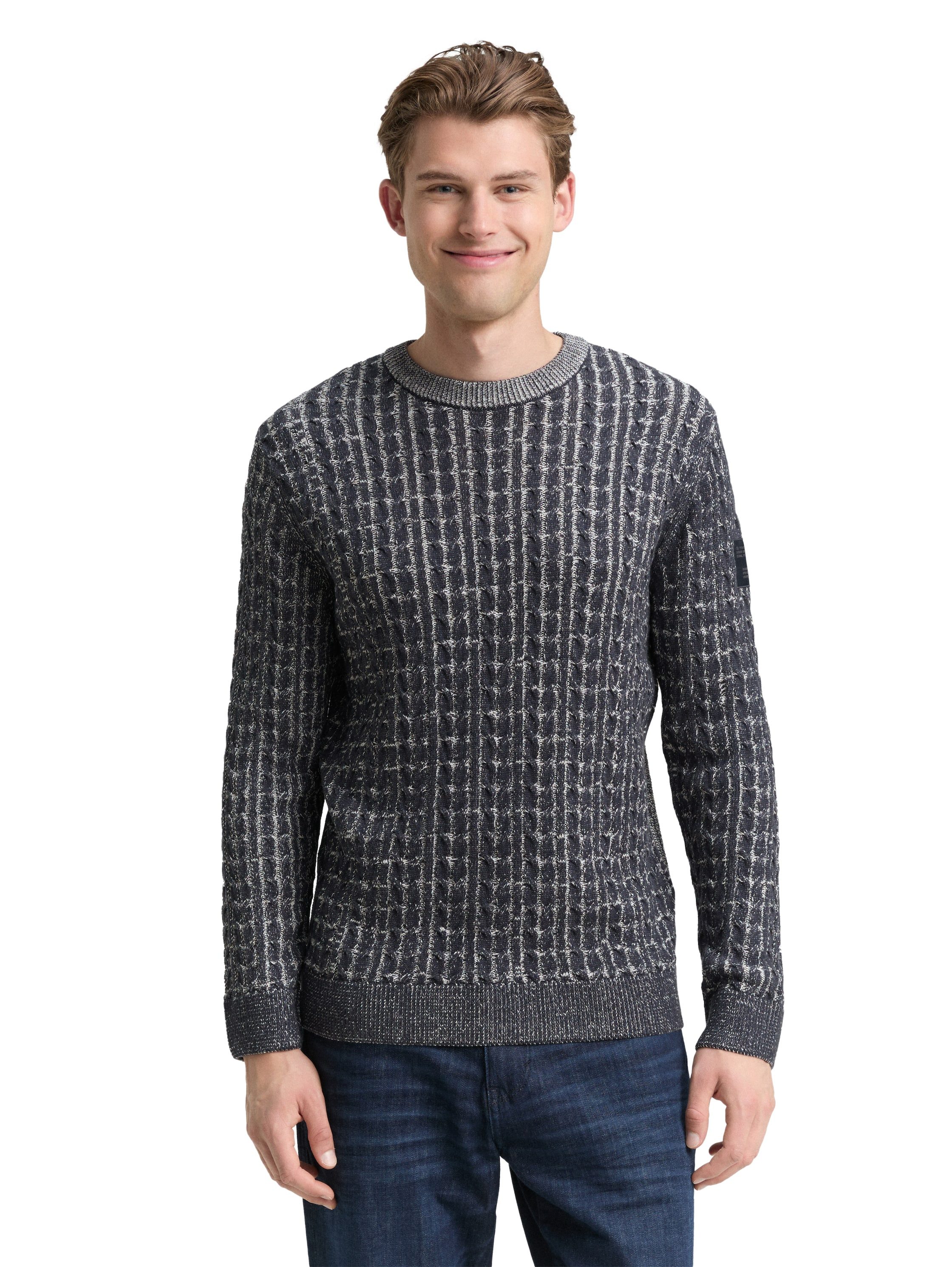 TOM TAILOR Rundhalspullover mit Rippbündchen