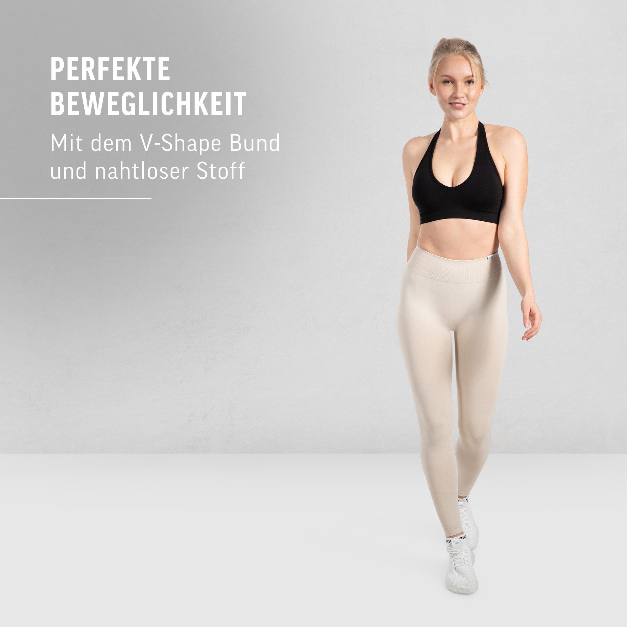 Smilodox Leggings Slayton Scrunch, Seamless Push-Up Sporthose High Waist V-Shape Bund Invisible Scrunch Blickdicht Yogahose, Fitness Gym Yoga Alltag