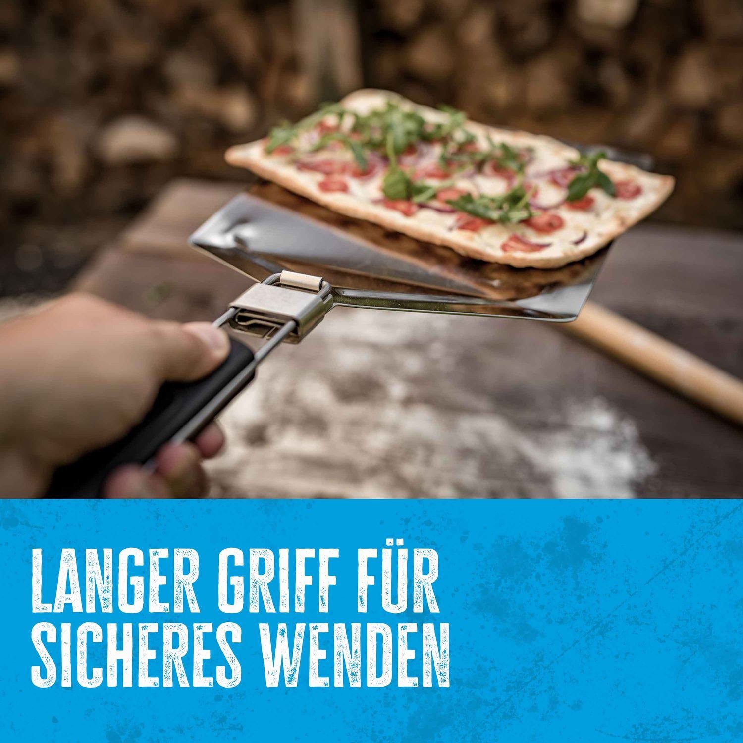 klappbar Pizzaheber Grillfürst Edelstahl / Aromaplanke Grillfürst Pizzaschieber