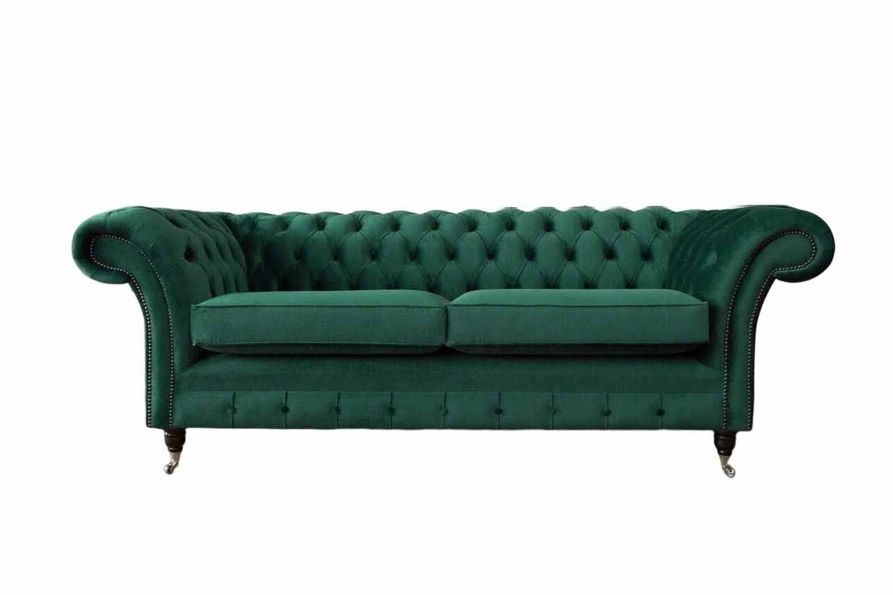 JVmoebel Sofa Chesterfield 3 Sitzer Polster Couch Sofa Textil Modern Stil Stoff Neu, Made In Europe