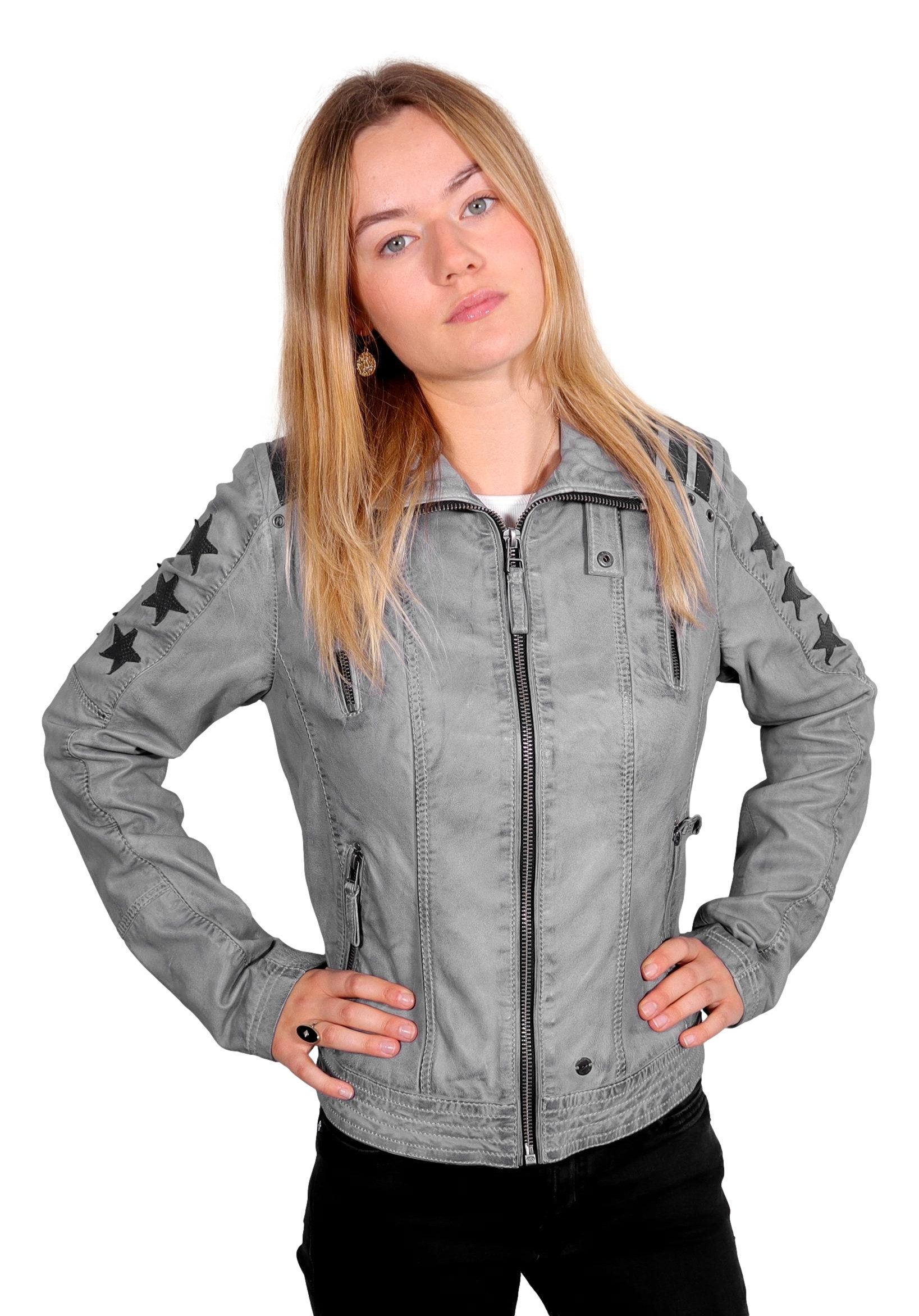 Lederjackenstore Lederjacke • super weiches Lammleder • mit Nieten und aufg günstig online kaufen