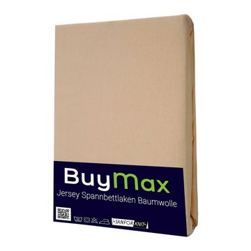 Spannbettlaken StyleHeim, Buymax, Jersey, Gummizug: Rundumgummi, Spannbettlaken Jersey aus 100% Baumwolle, Pflegeleicht und Atmungsaktiv mit Rundumgummi in Verschiedenen Farben und Größen