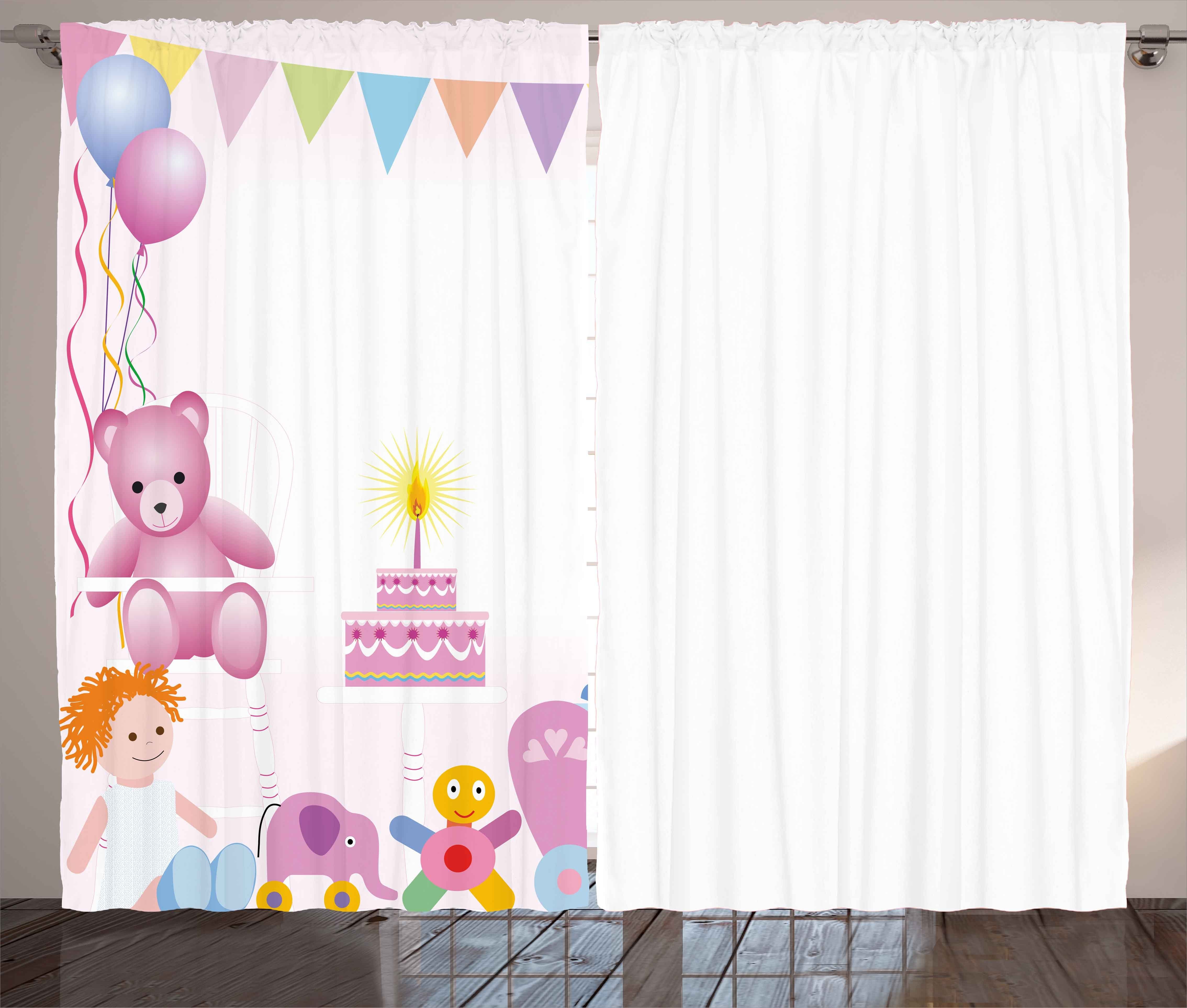 Gardine Schlafzimmer Kräuselband Vorhang mit Schlaufen und Haken, Abakuhaus, Geburtstag Baby-Geburtstag