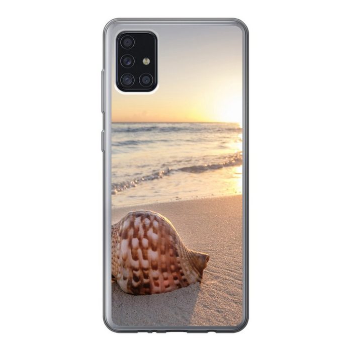 MuchoWow Handyhülle Muschel - Strand - Himmel Handyhülle Samsung Galaxy A52 5G Smartphone-Bumper Print Handy