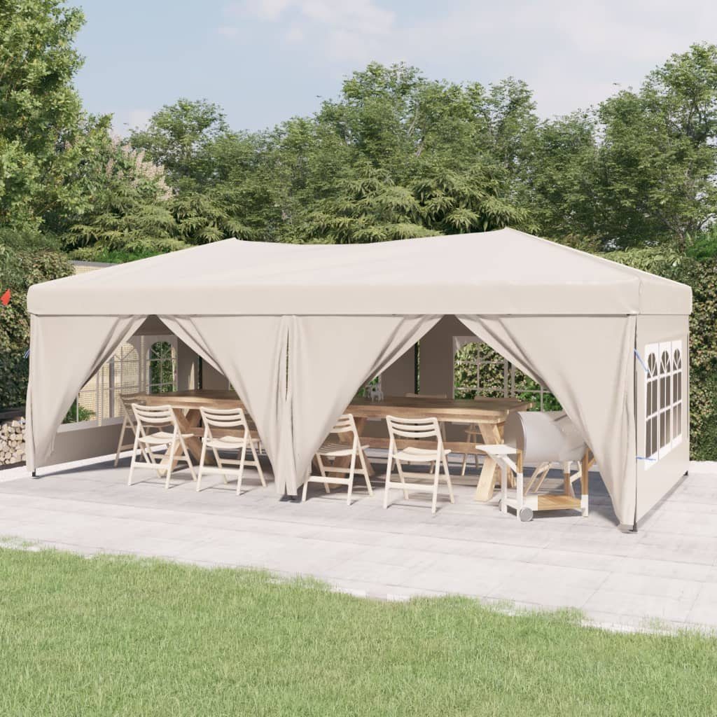 vidaXL Pavillon »Partyzelt Faltbar mit Seitenwänden Creme 3x6 m Garten