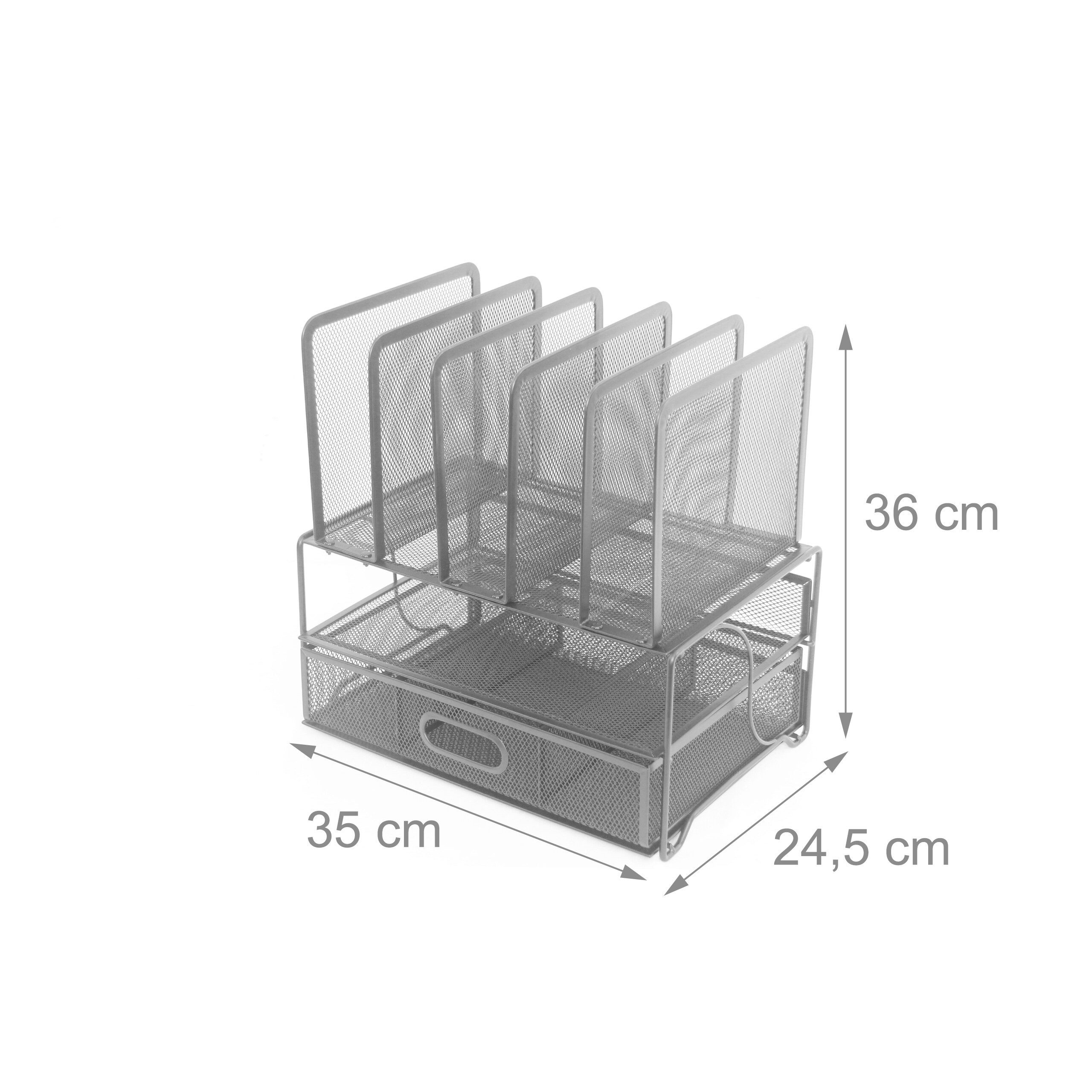 relaxdays Organizer Schreibtisch Organizer Schublade Ablagen (1 St), silber – Bild 4 von 5