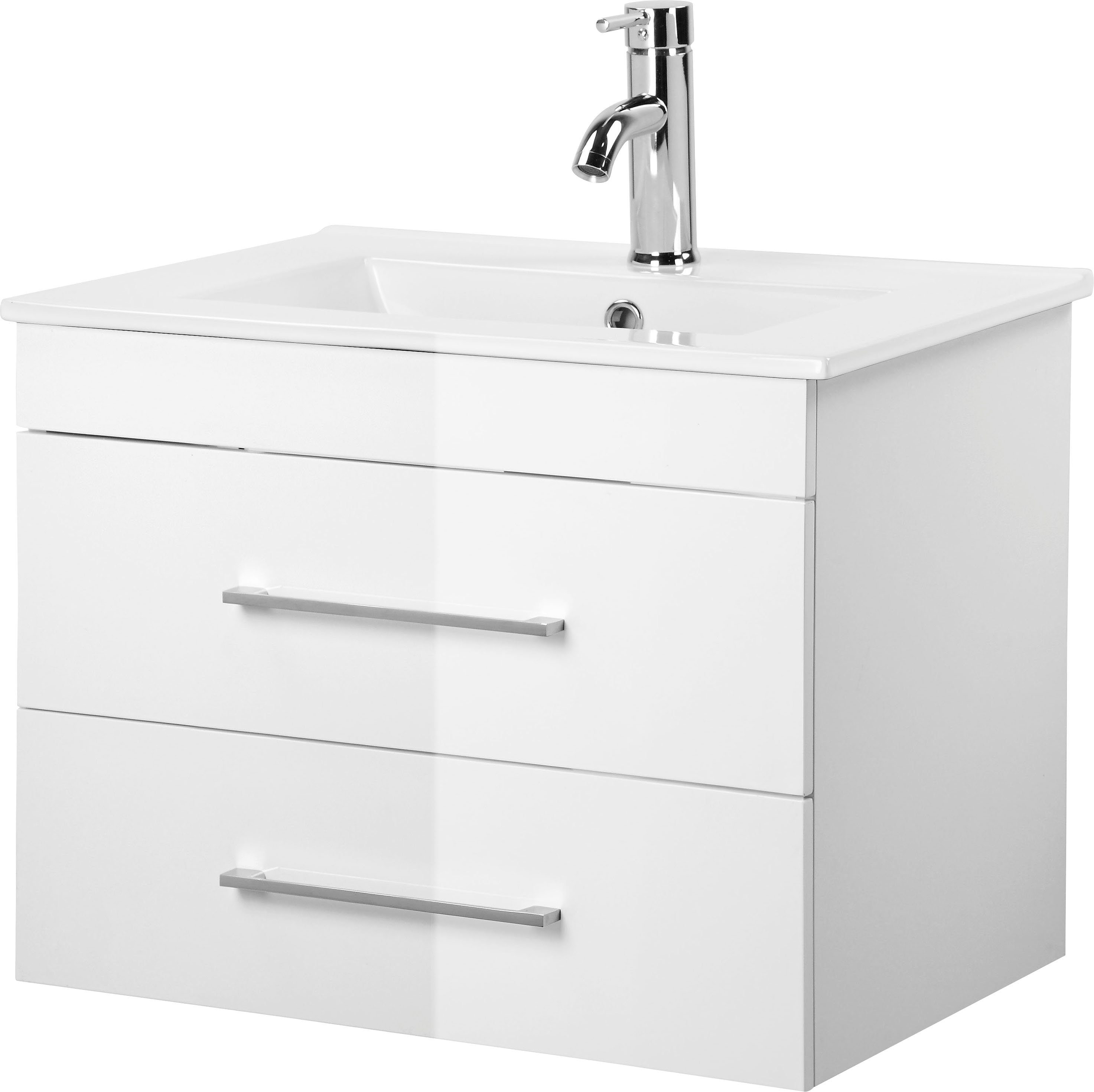 welltime Waschtisch Florenz Badschrank Badmöbel inkl. Waschbecken (Komplett günstig online kaufen