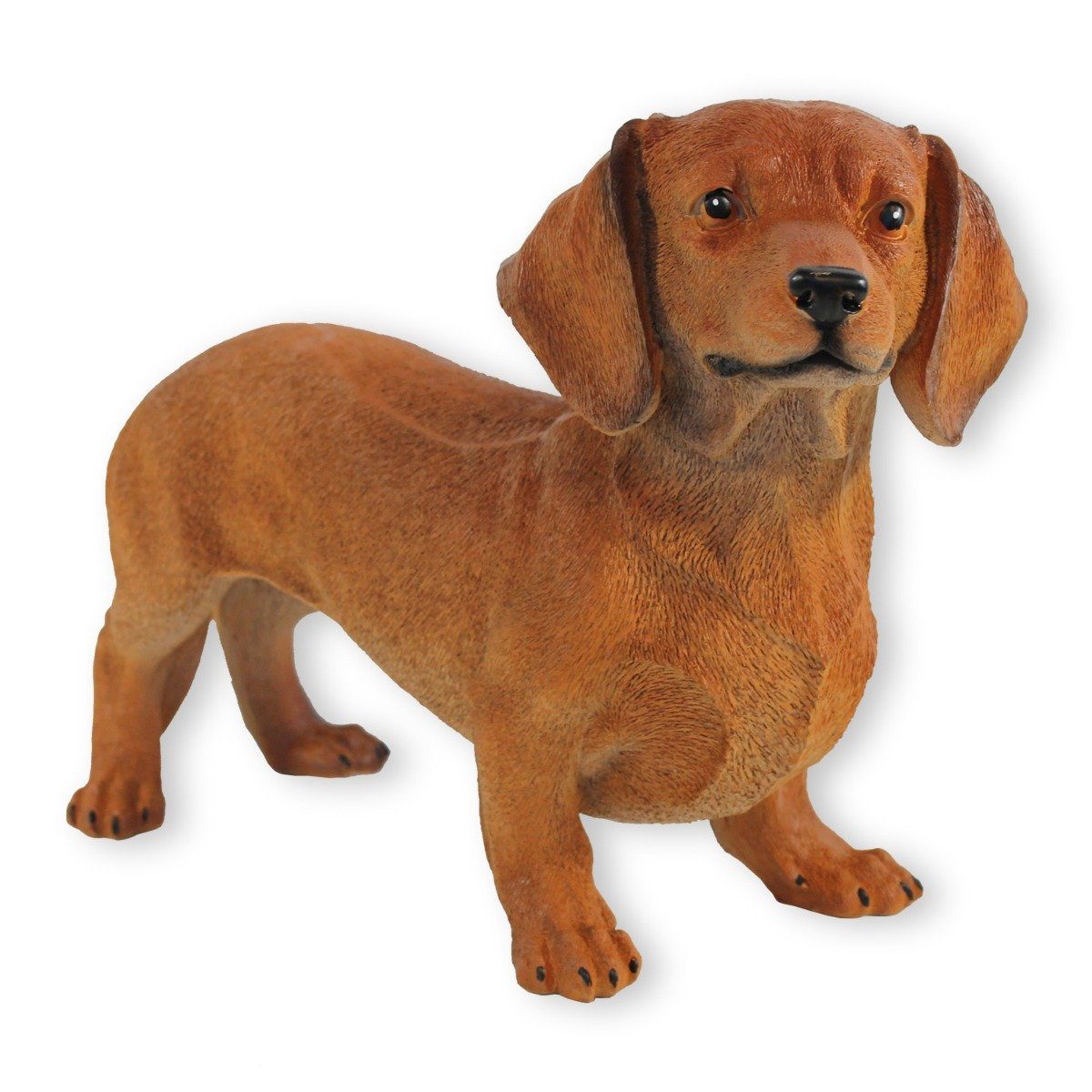 colourliving Tierfigur Hunde Figur Dackel Gisbert stehend Hund Tierfigur,  handbemalt, realistische Darstellung