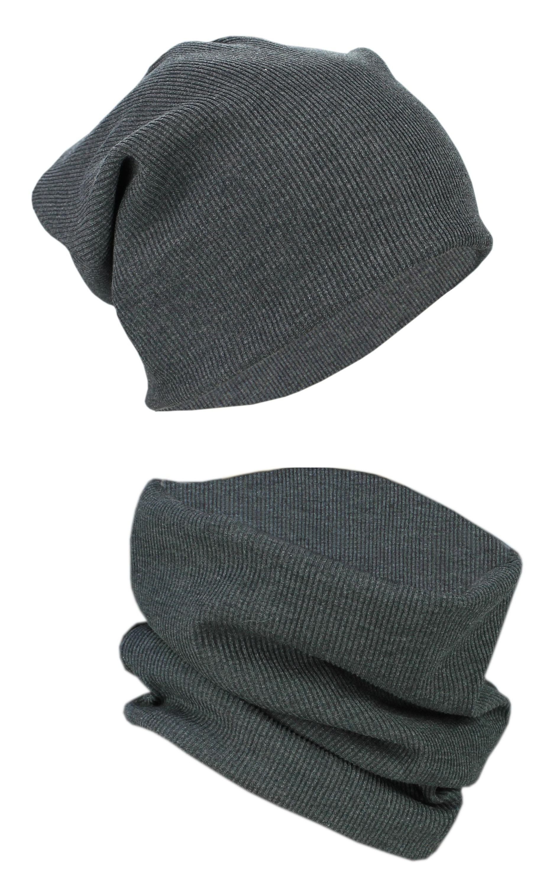 Alkato Beanie Alkato Unisex Beanie Mütze und Schal Set Uni
