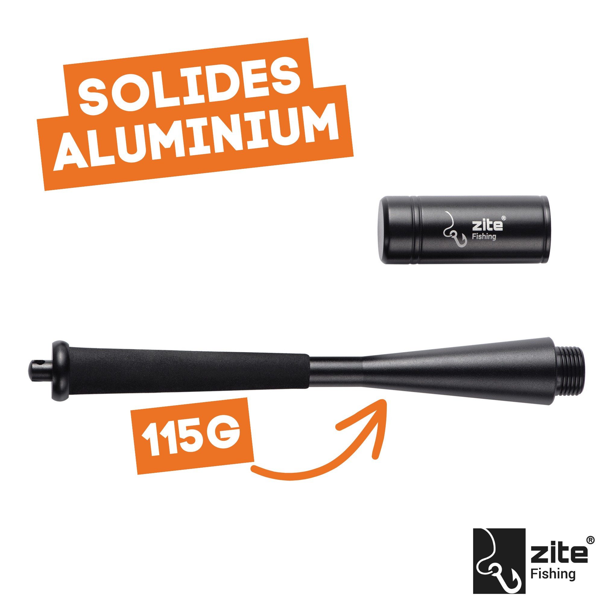 Zite Fischtöter Aluminium Fischbetäuber Angelwerkzeug mit Magnet-Karabiner