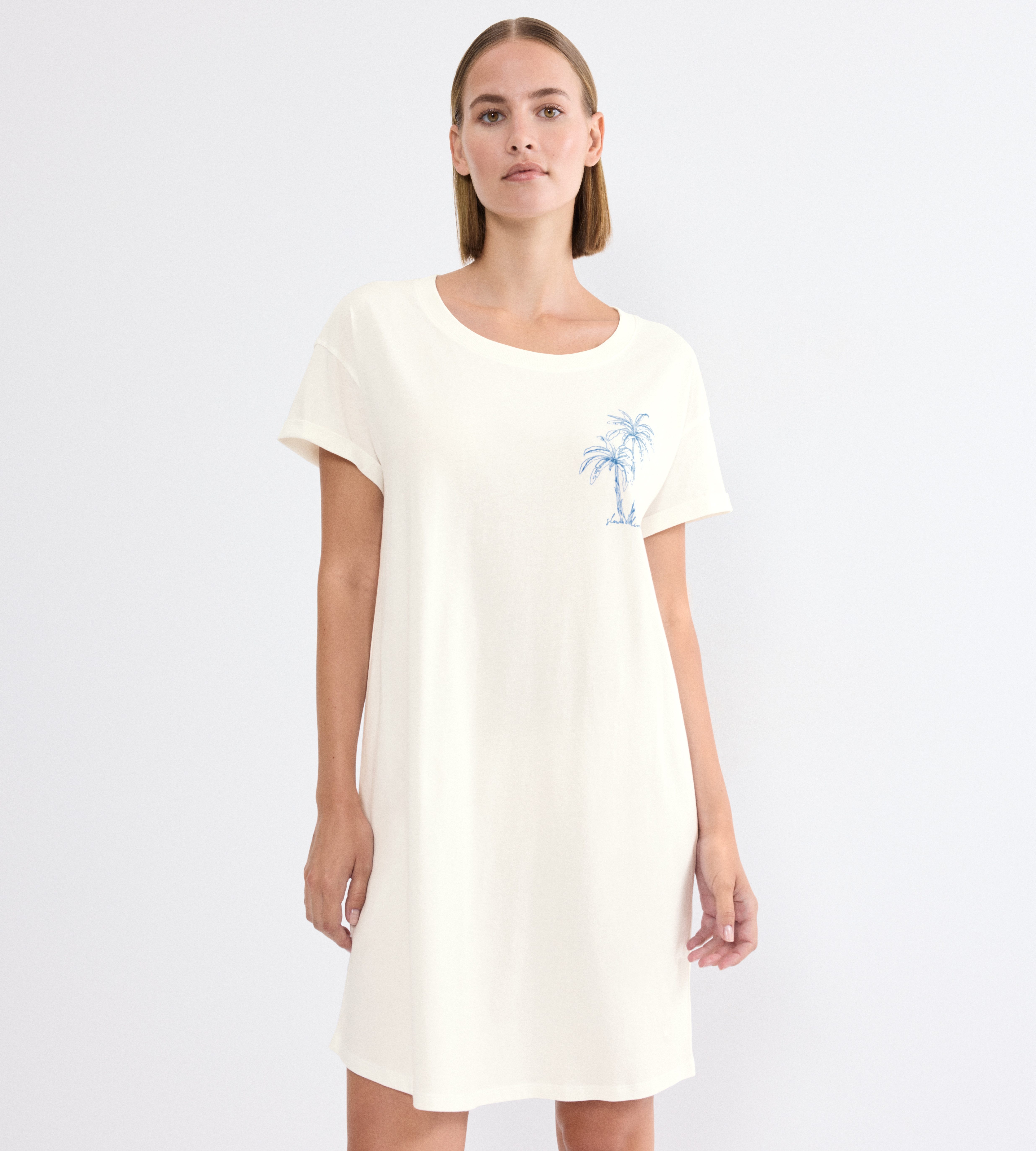 Triumph Nachthemd Nightdresses NDK X weich, atmungsaktiv, gerippter Rundhalsausschnitt, Kurzarm