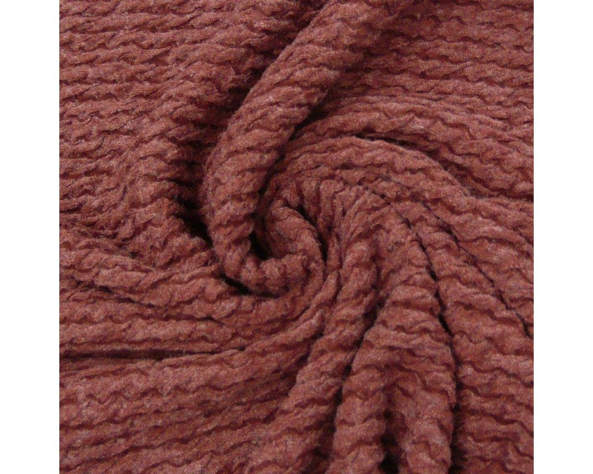 Thumbnail - SCHÖNER LEBEN. Stoff Bekleidungsstoff Jacquard einfarbig altrot 1,4m Breite