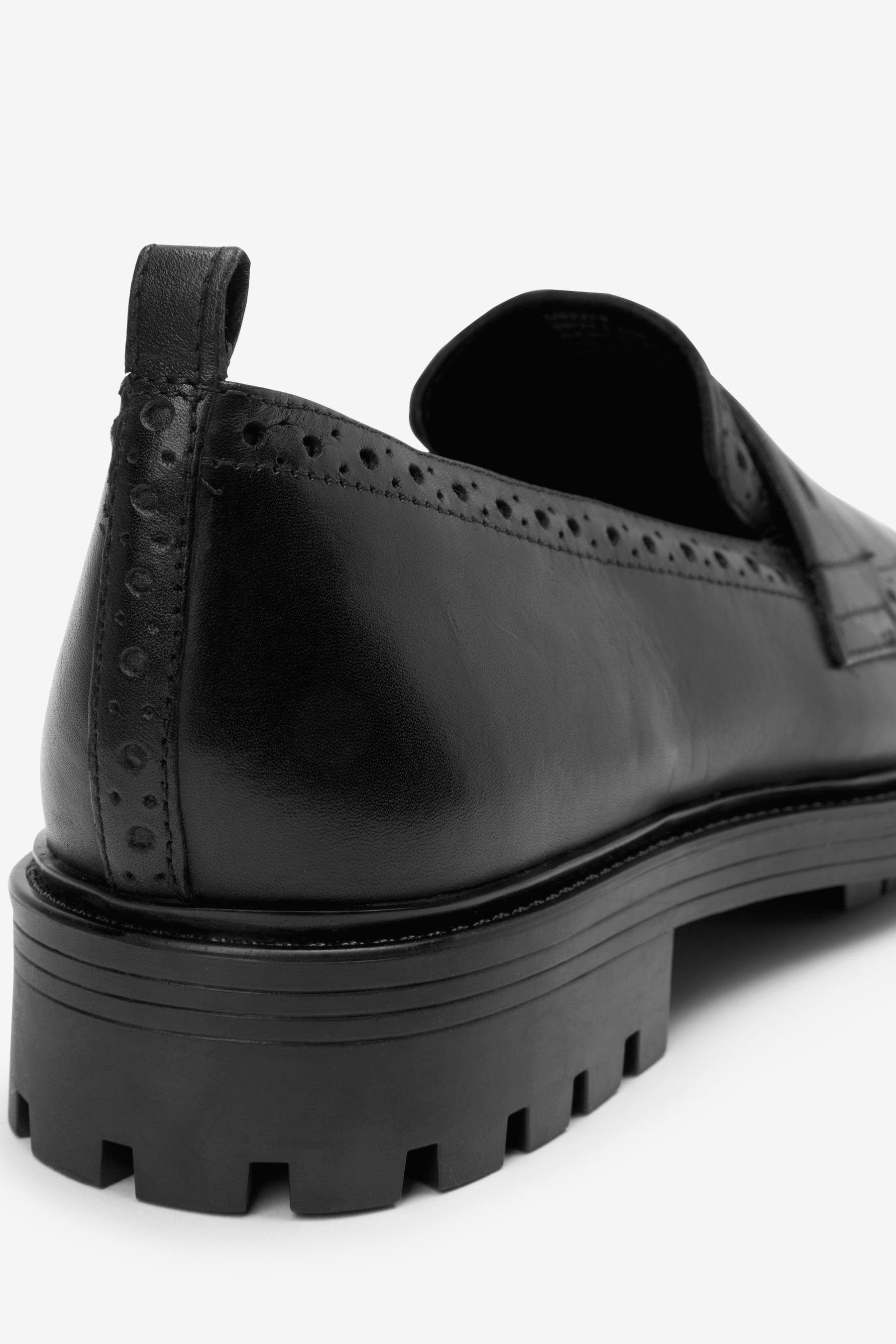 Lederloafer Next Black Brogue-Details Loafer mit Forever (1-tlg) Comfort®