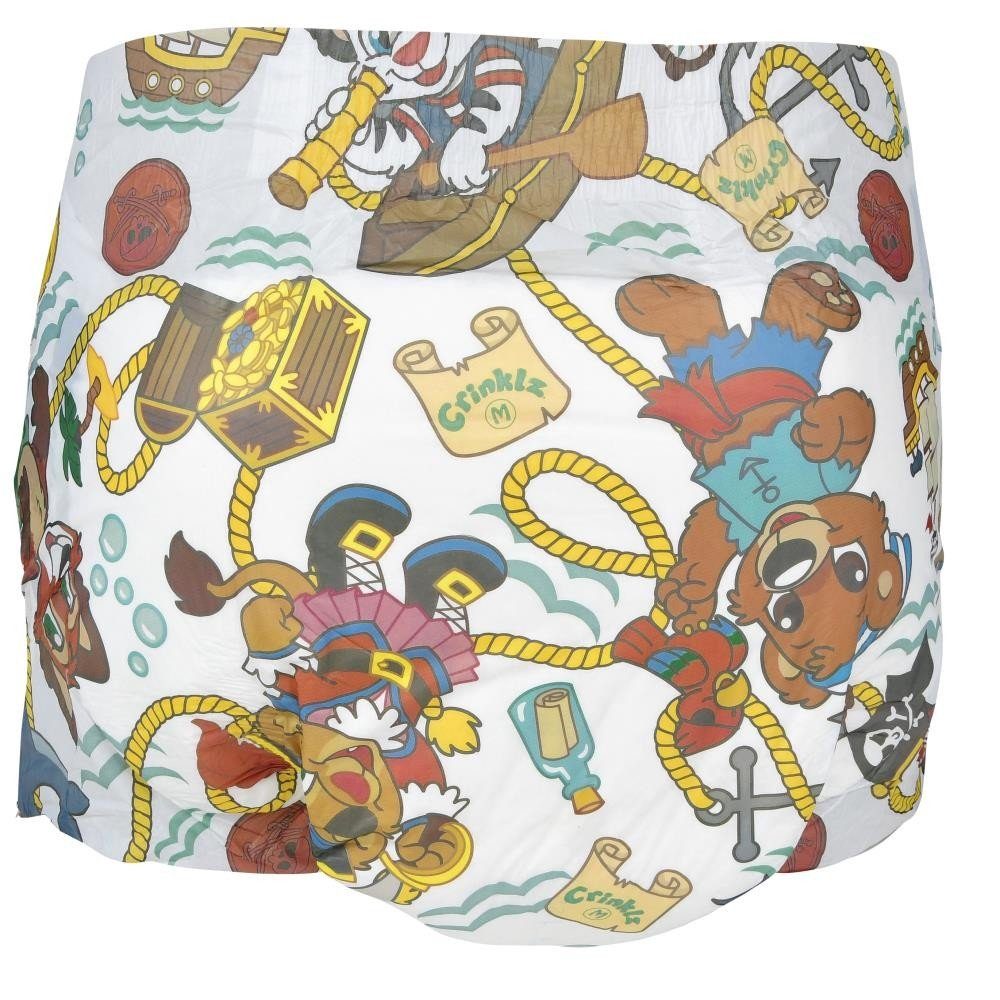 Crinklz Windeln Crinklz Buccaneer - M (75-110 cm) (15-St., Windeln mit Folie und Seefahrer Motiven)