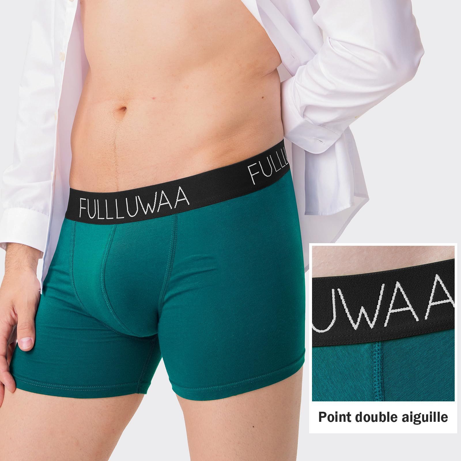 Fullluwaa Boxershorts Herren Boxershorts 12er Pack – Bequeme Unterhosen (12-St) aus elastischer Baumwolle mit perfekter Passform und Komfortbund