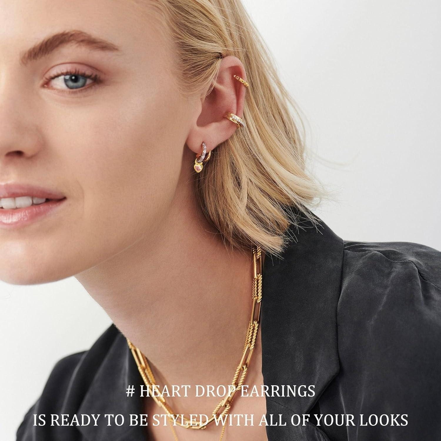 LuxusKollektion Schmuckset Ohrringe Silber 925 Creolen Zirkonia Herz Hypoal günstig online kaufen