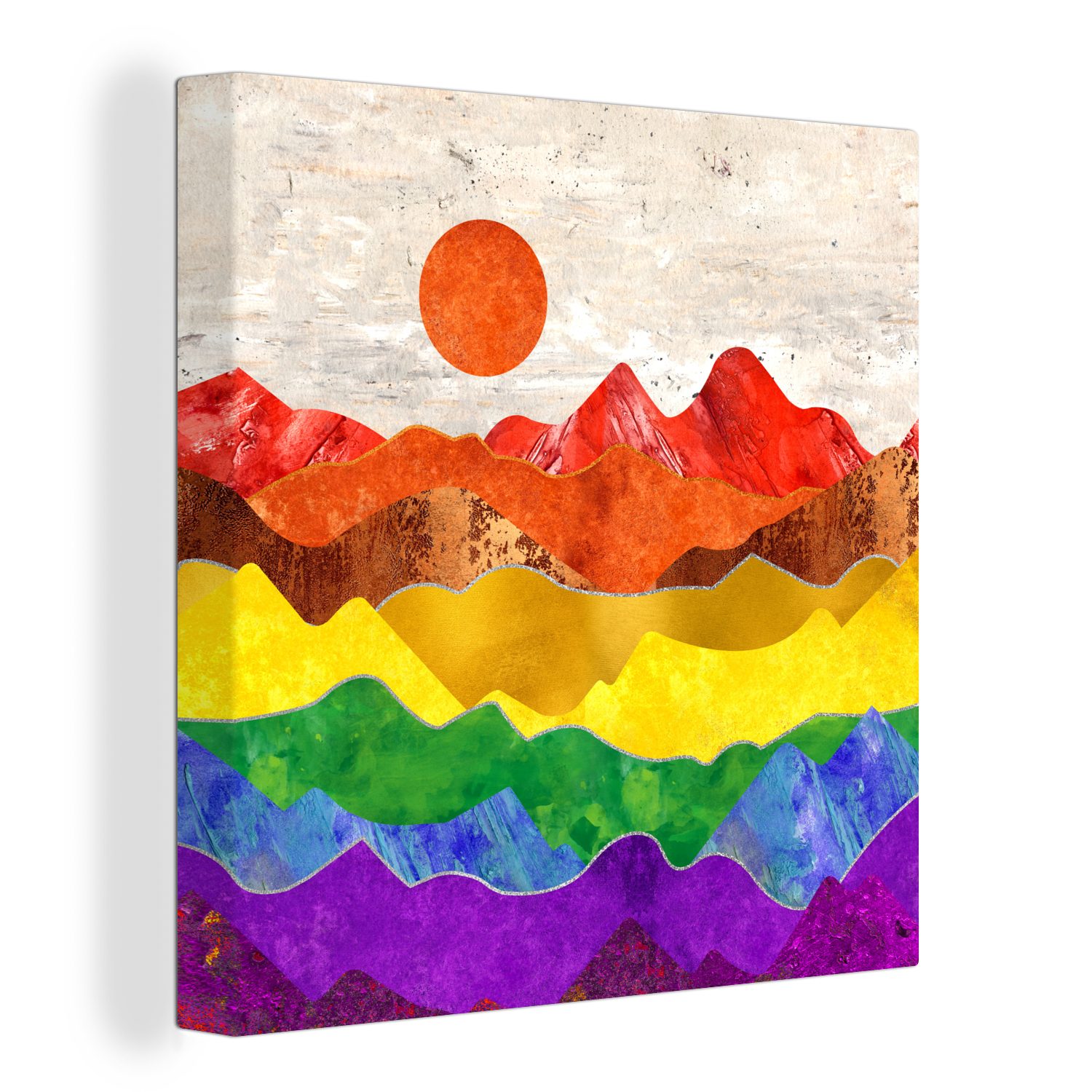 OneMillionCanvasses® Leinwandbild Stolz - Regenbogen - Schwul, (1 St), Leinwand Bilder für Wohnzimmer Schlafzimmer